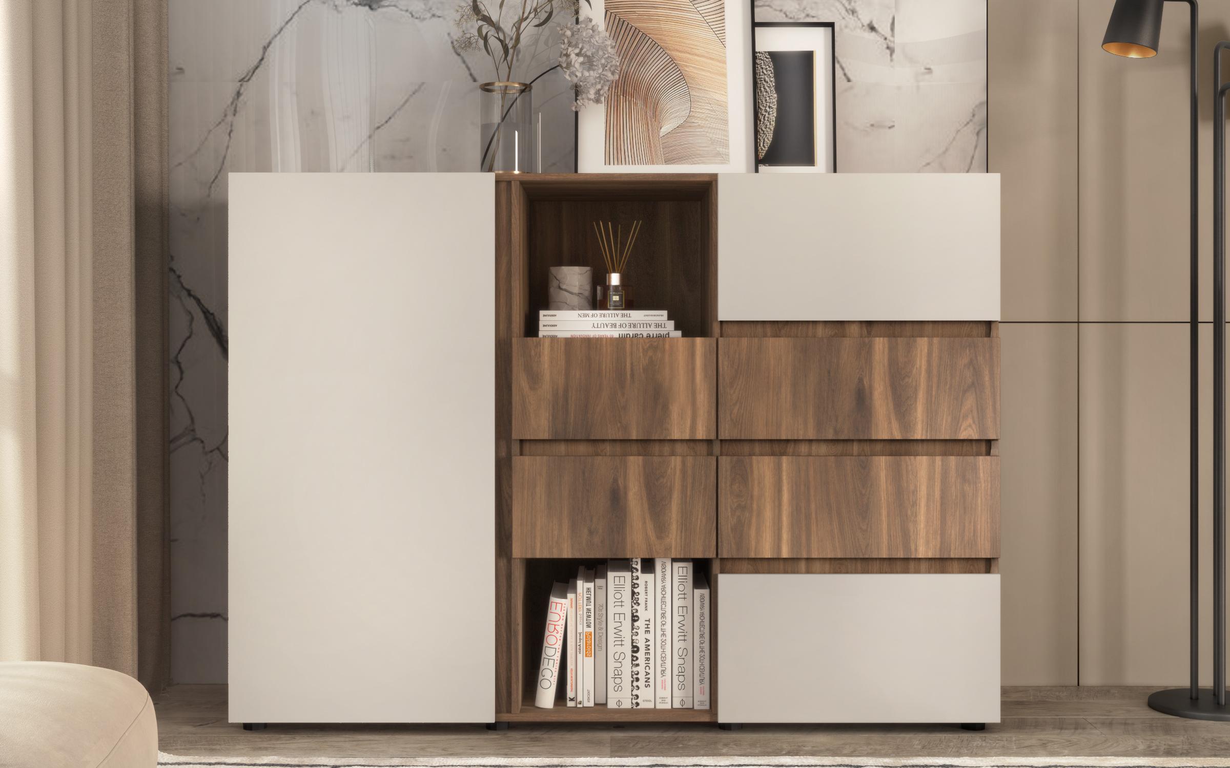 Cabinet Nate, Cognac oak + cashmere  3