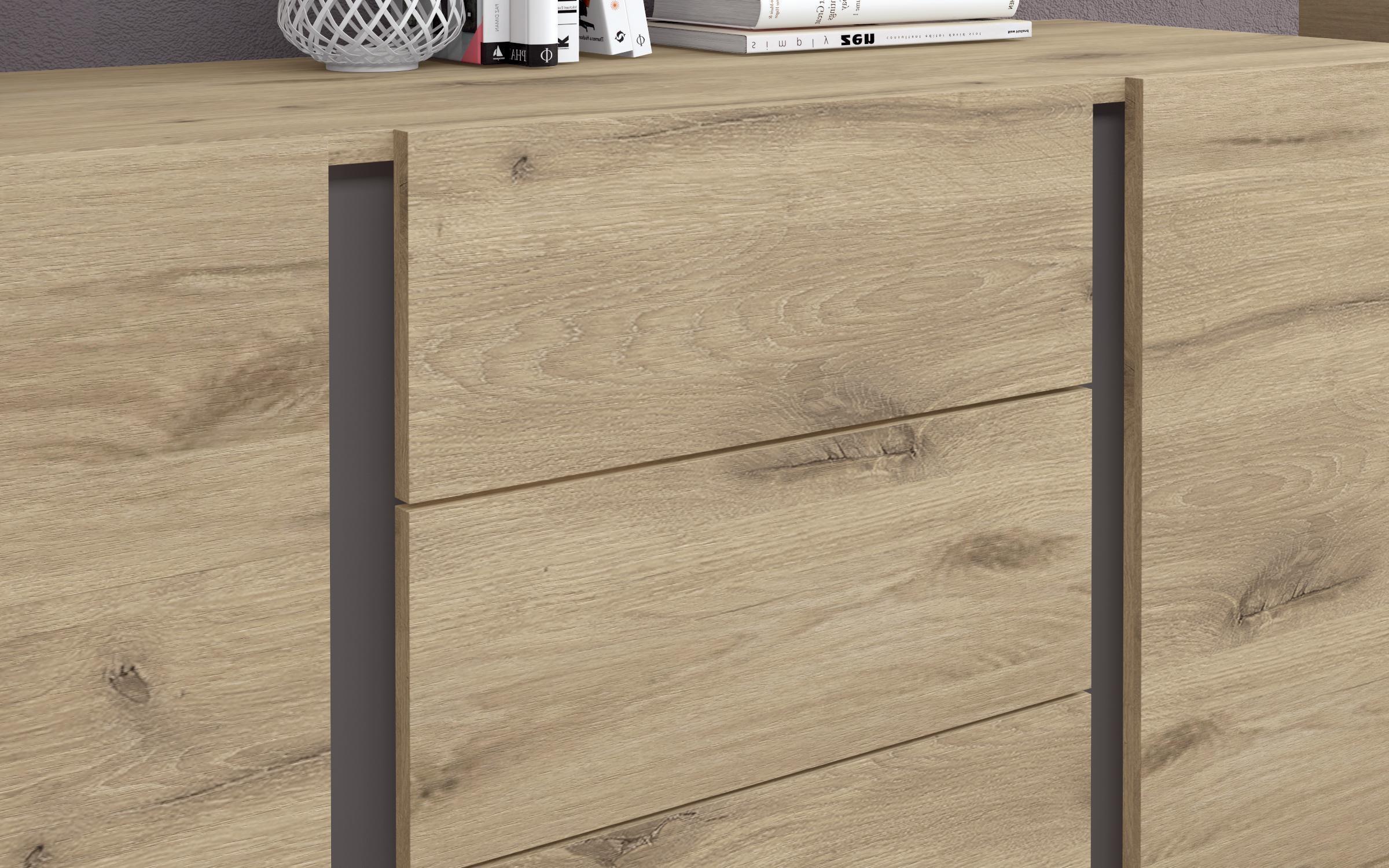 Dresser Omonia L, light Scandinavian oak + anthracite matt  5