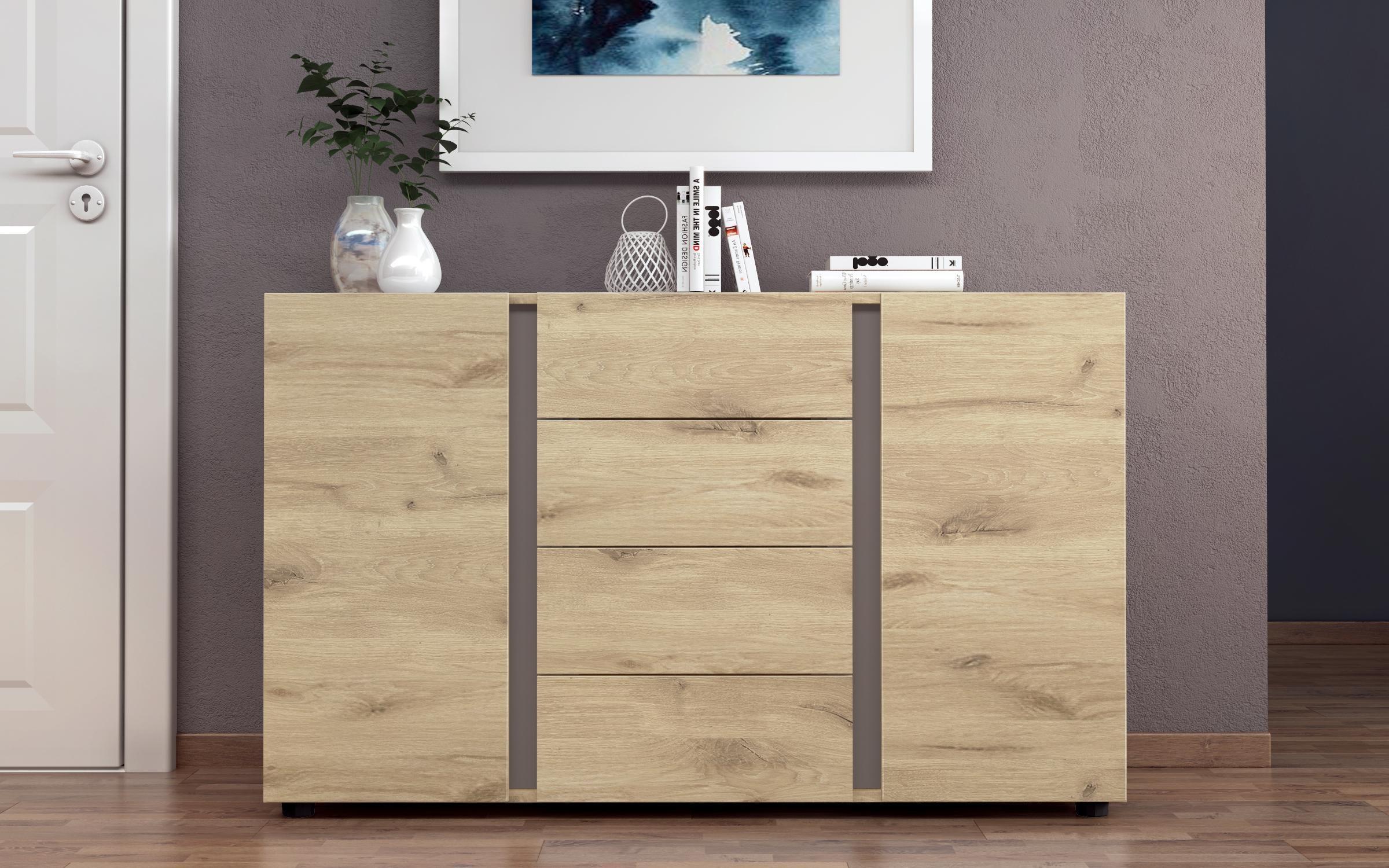 Dresser Omonia L, light Scandinavian oak + anthracite matt  4