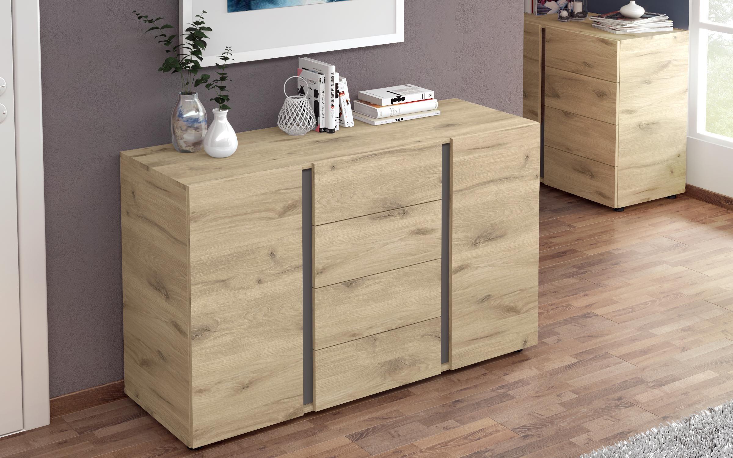 Dresser Omonia L, light Scandinavian oak + anthracite matt  3