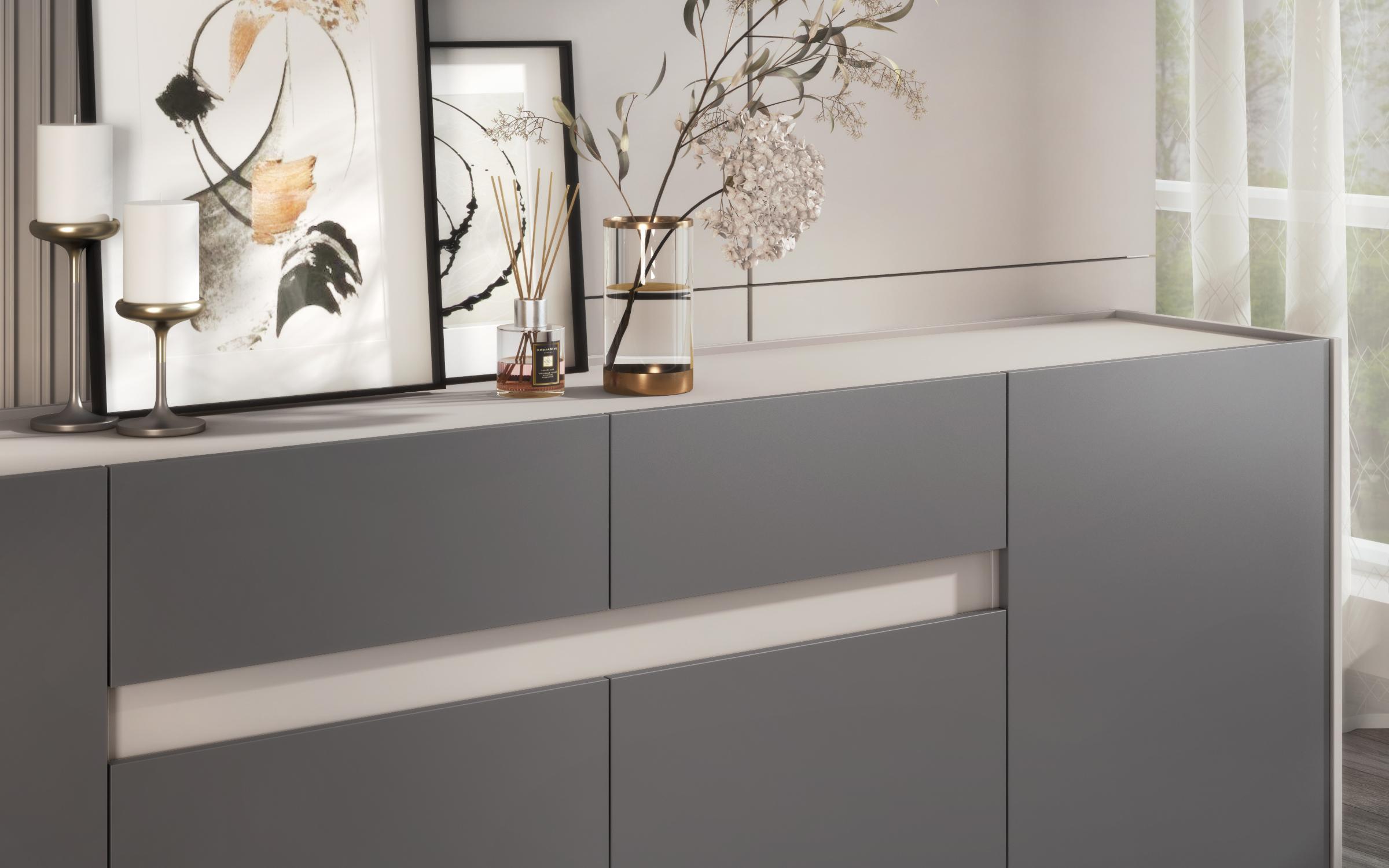 MDF Dresser Pierre, sand matt + graphite  4