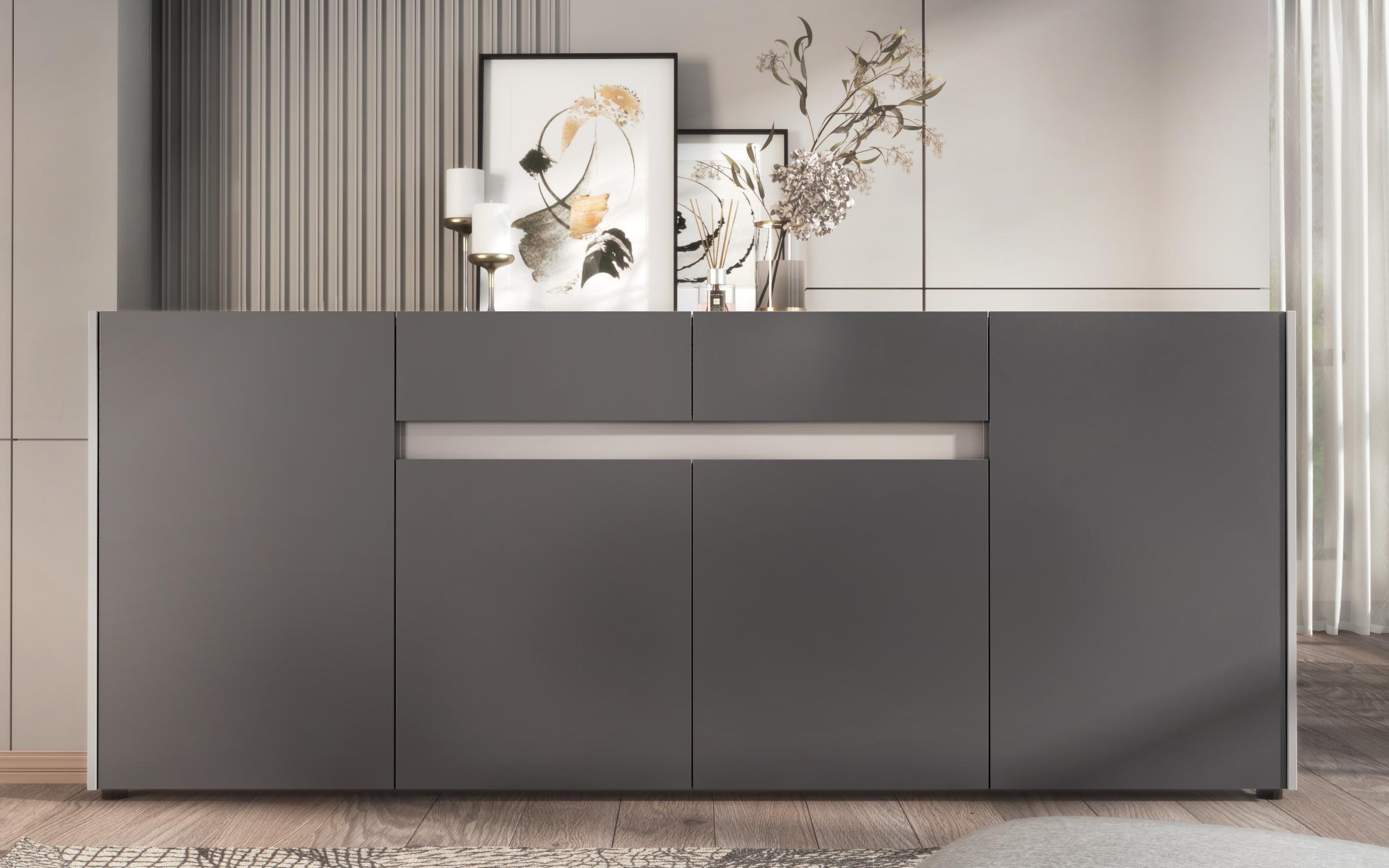 MDF Dresser Pierre, sand matt + graphite  3