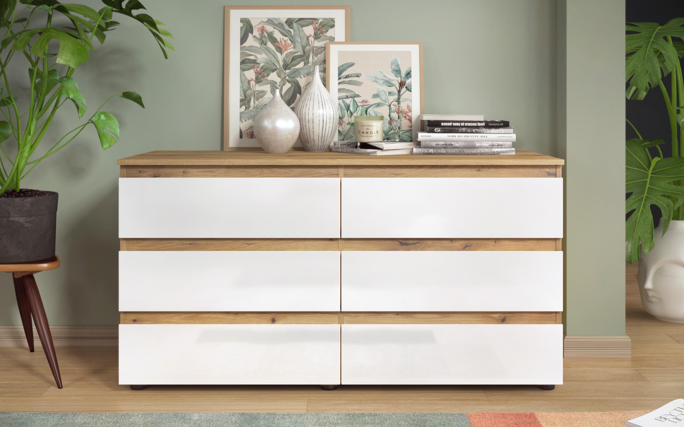 Dresser Varion, Evoke oak + white gloss  4