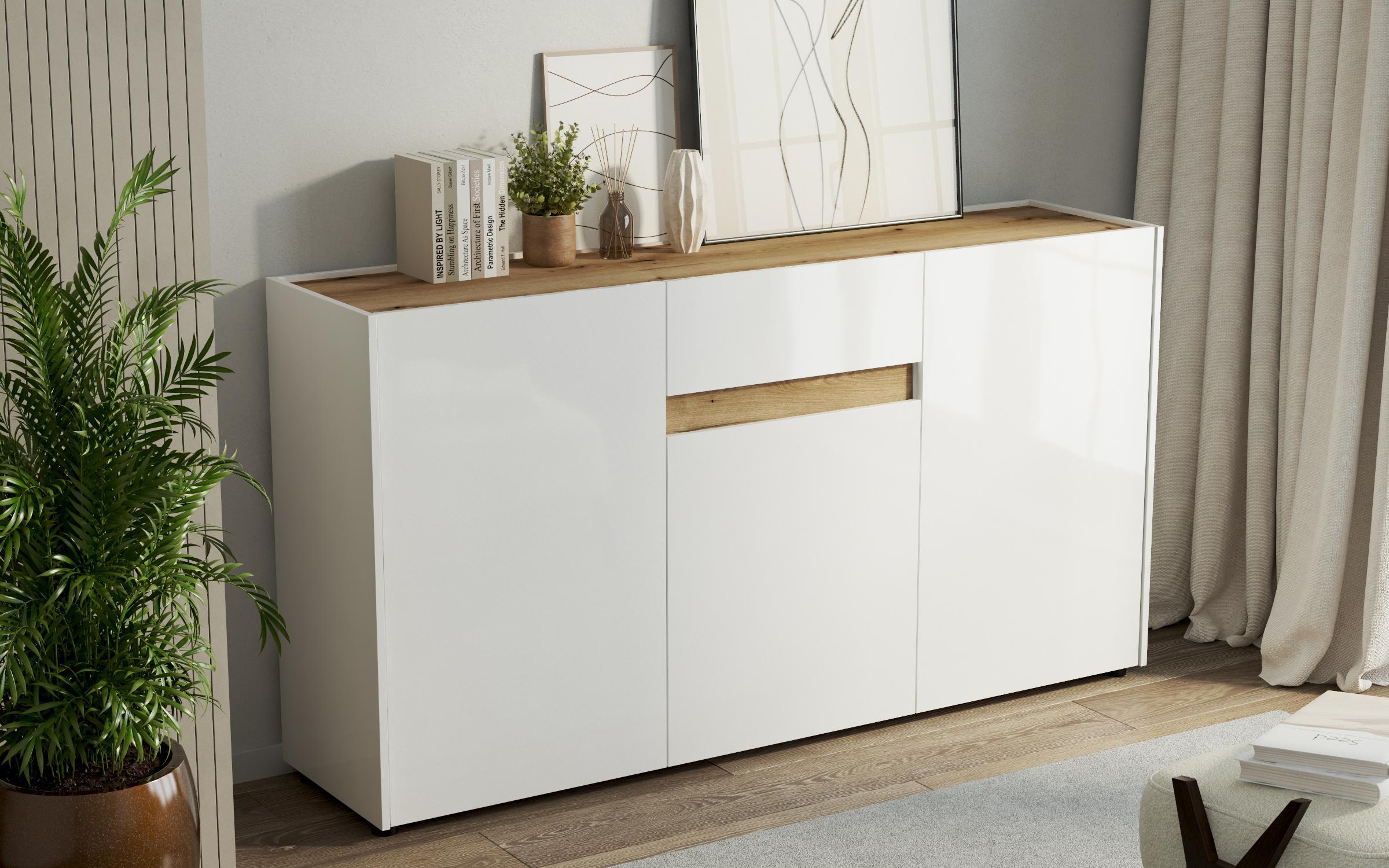 Dresser Pierre S, Evoke oak + white gloss  1