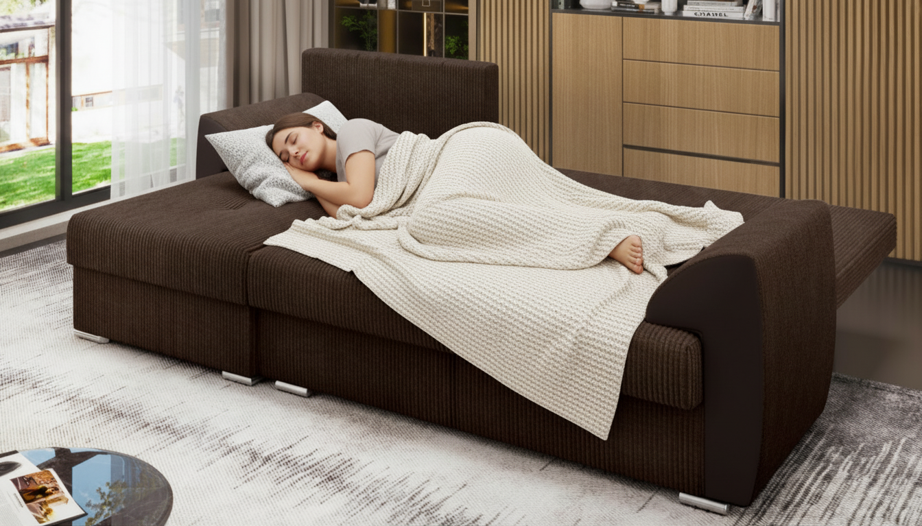 Extendable corner sofa Nord, dark brown  4