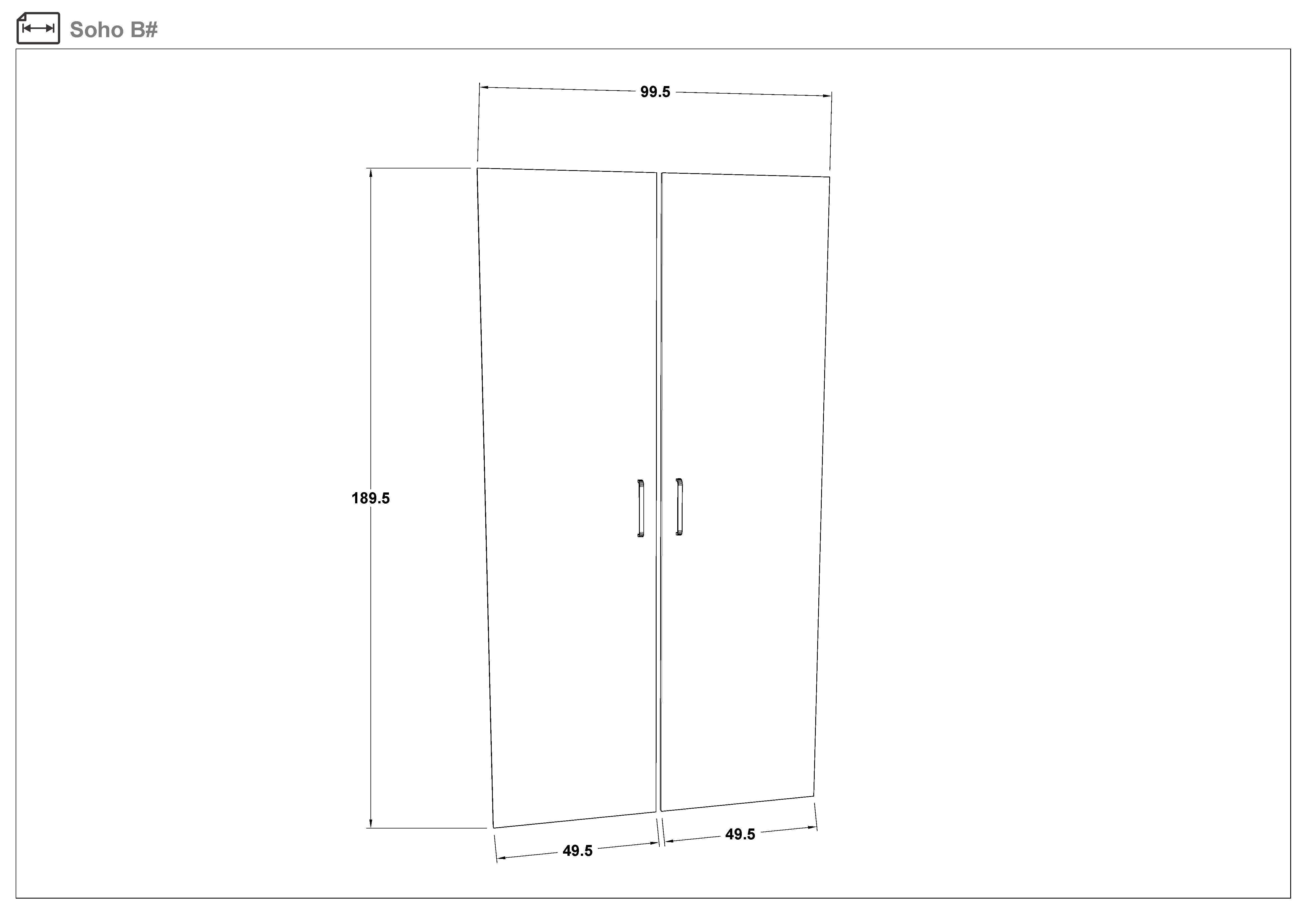 Modular wardrobe Soho Mix 300, white gloss  3