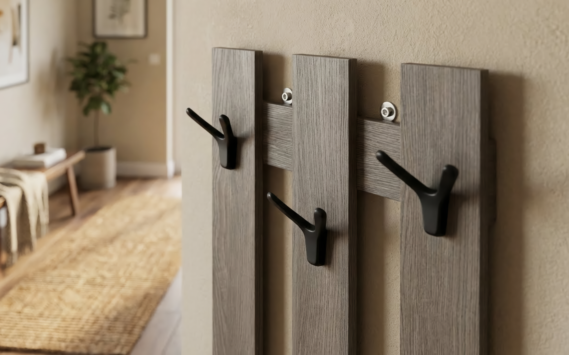 Coat rack Space G, Anthracite oak  3