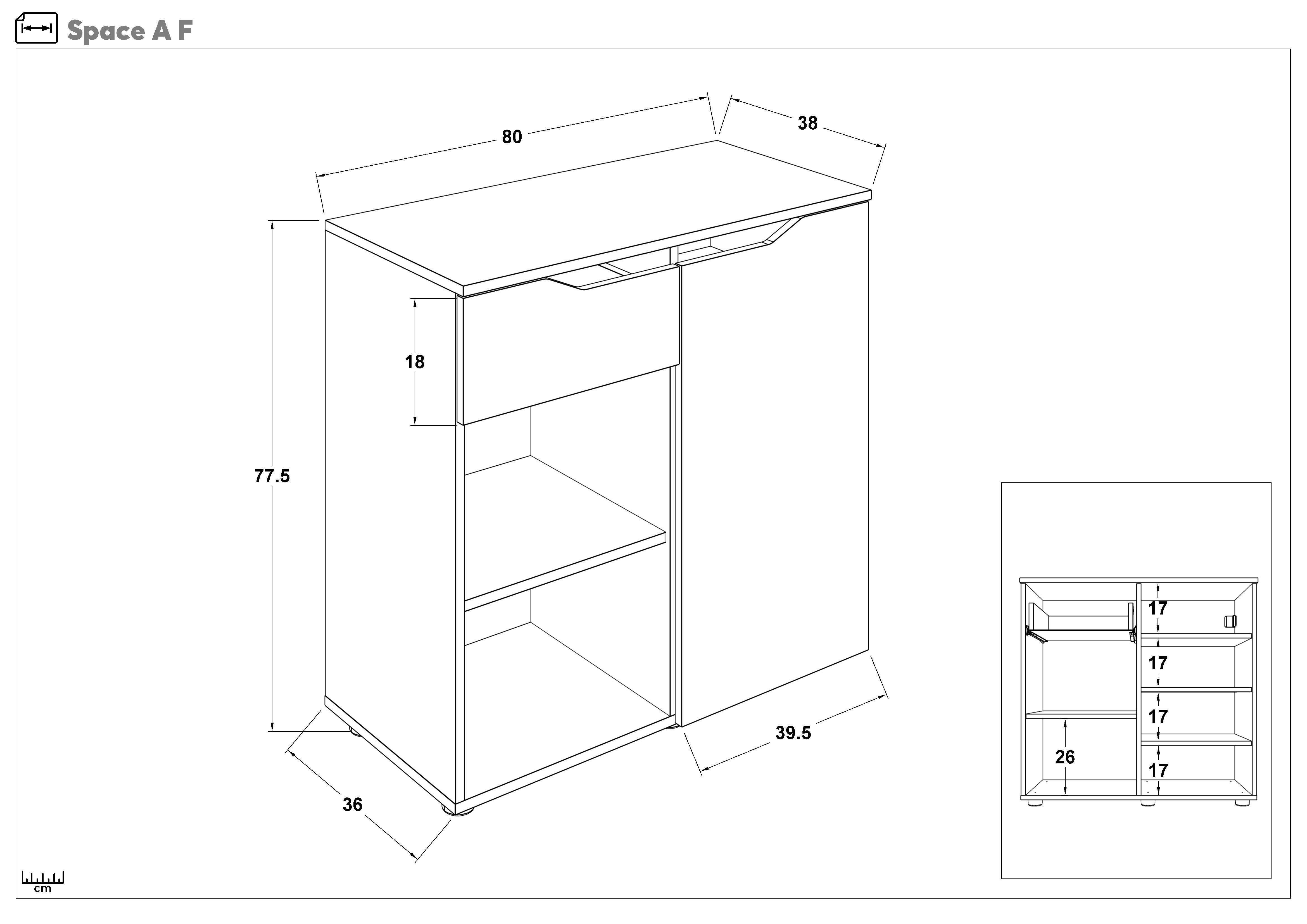 Dresser Space A, cashmere + Anthracite oak  2