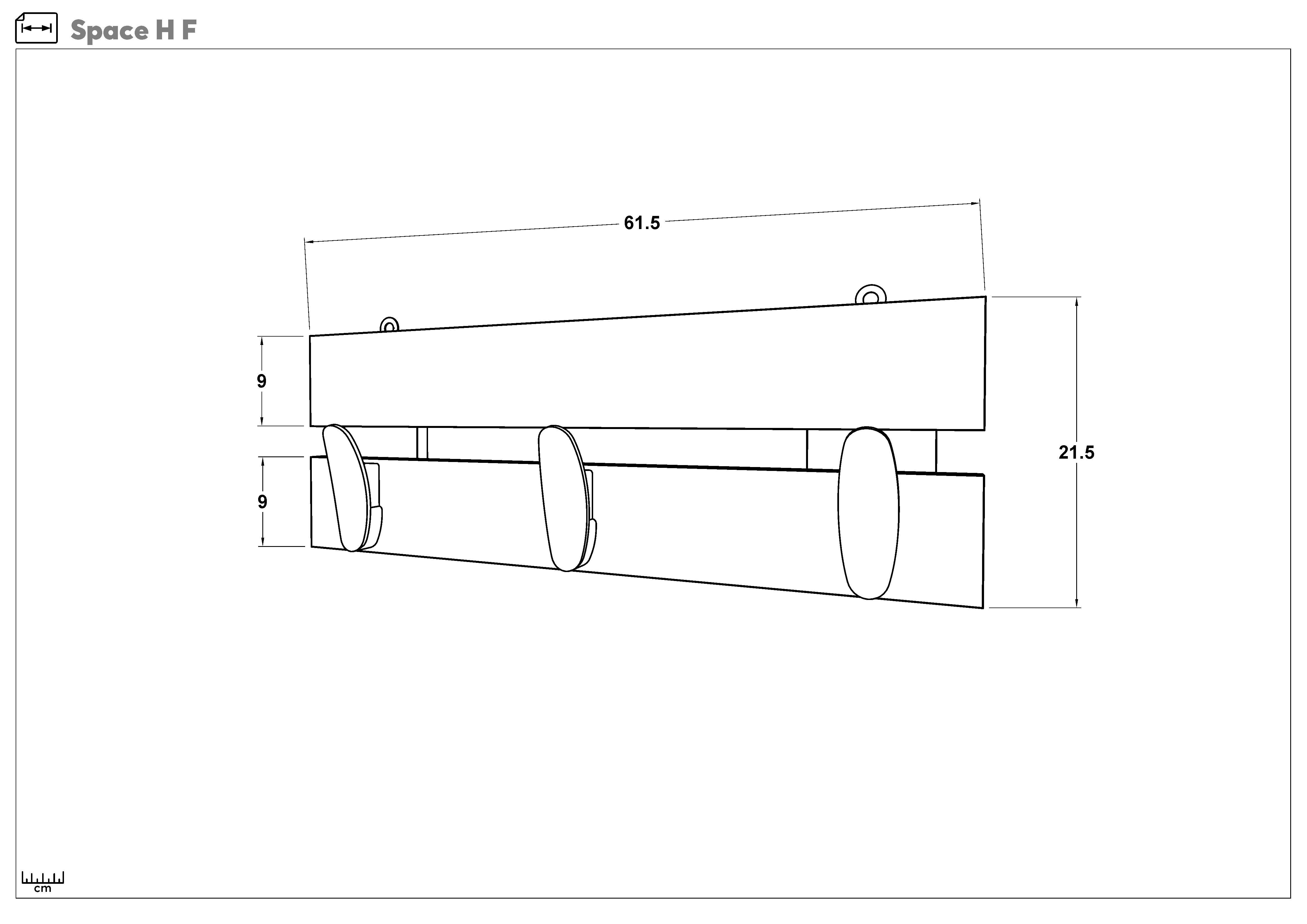 Coat rack Space H, Anthracite oak  2