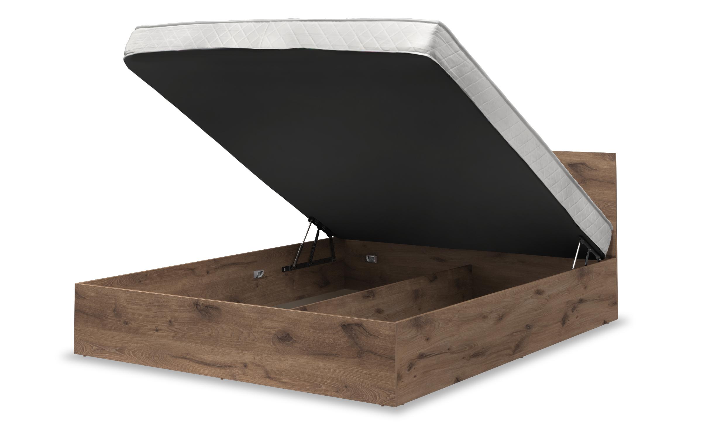 Double bed 160/200 Chaterina Fresh + mattress Neo Dream + lifting mechanism, dark Scandinavian oak  2