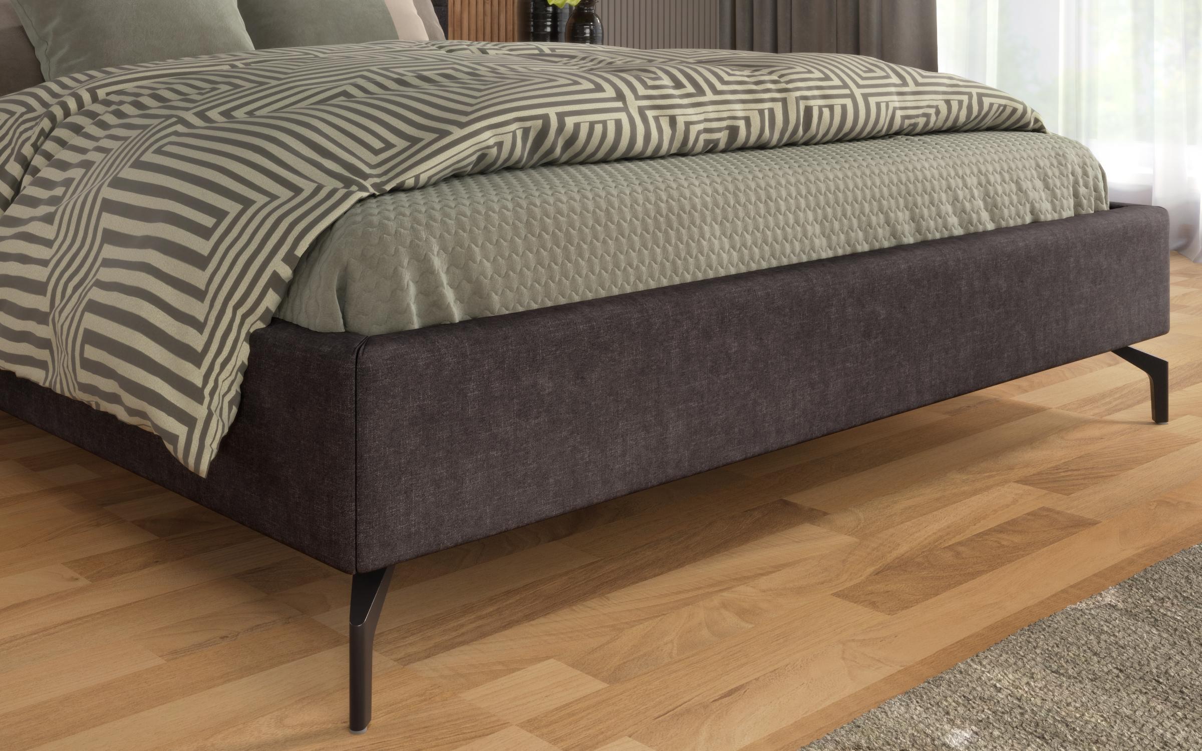 Upholstered double bed for mattress 160/200 Lenora, dark grey  6