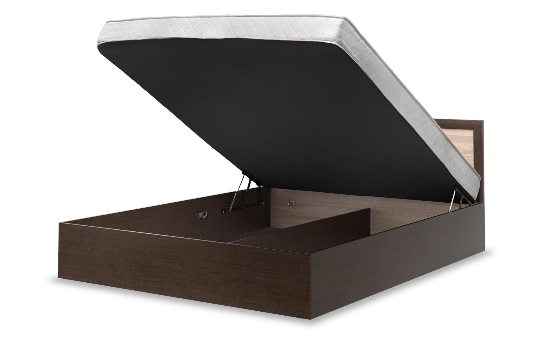 Double bed 160/200 Nadezhda + mattress Neo Dream + lifting mechanism, Wenge + Sonoma oak  2