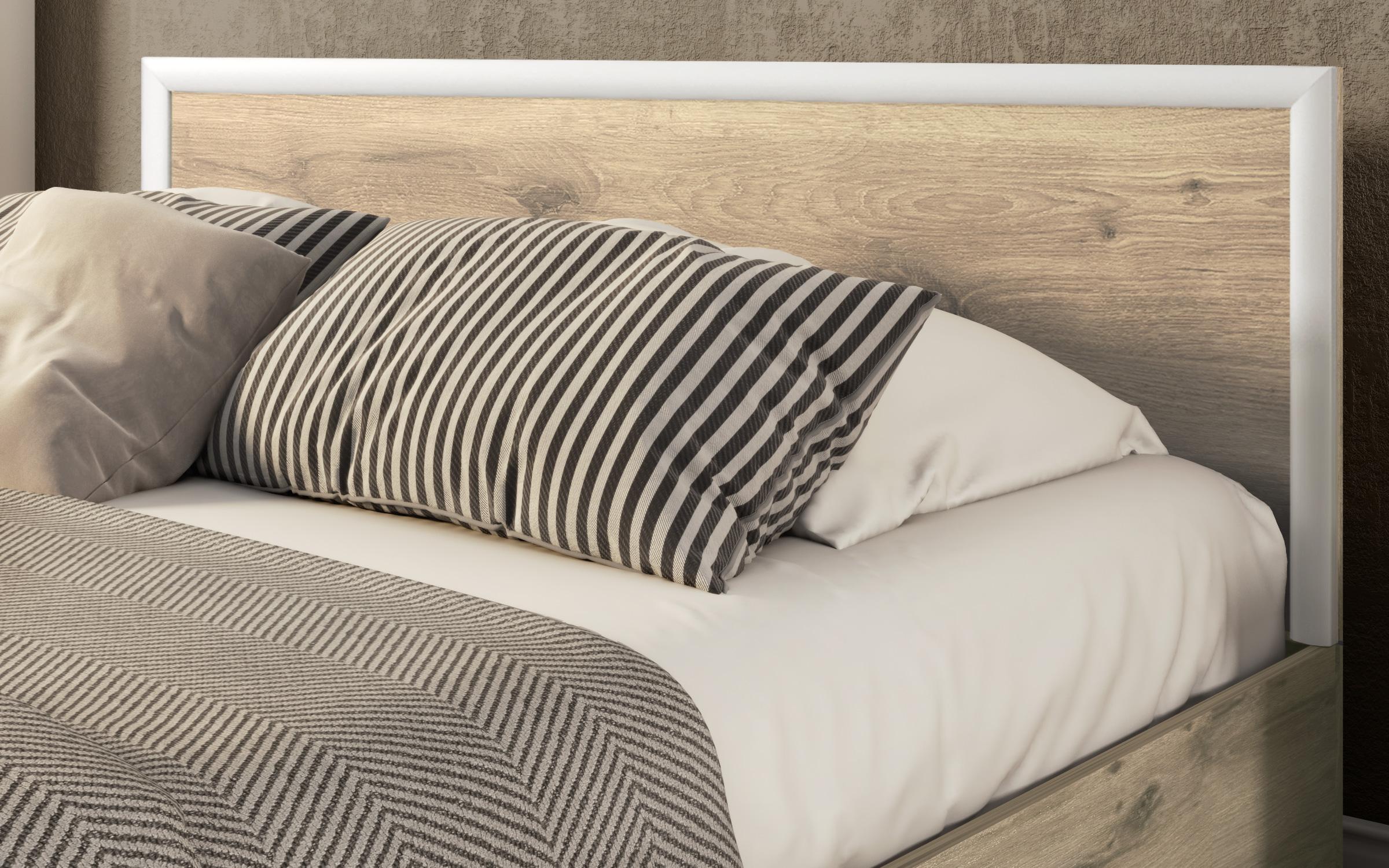 Double bed for mattress 160/200 Nadezhda, light Scandinavian oak  4