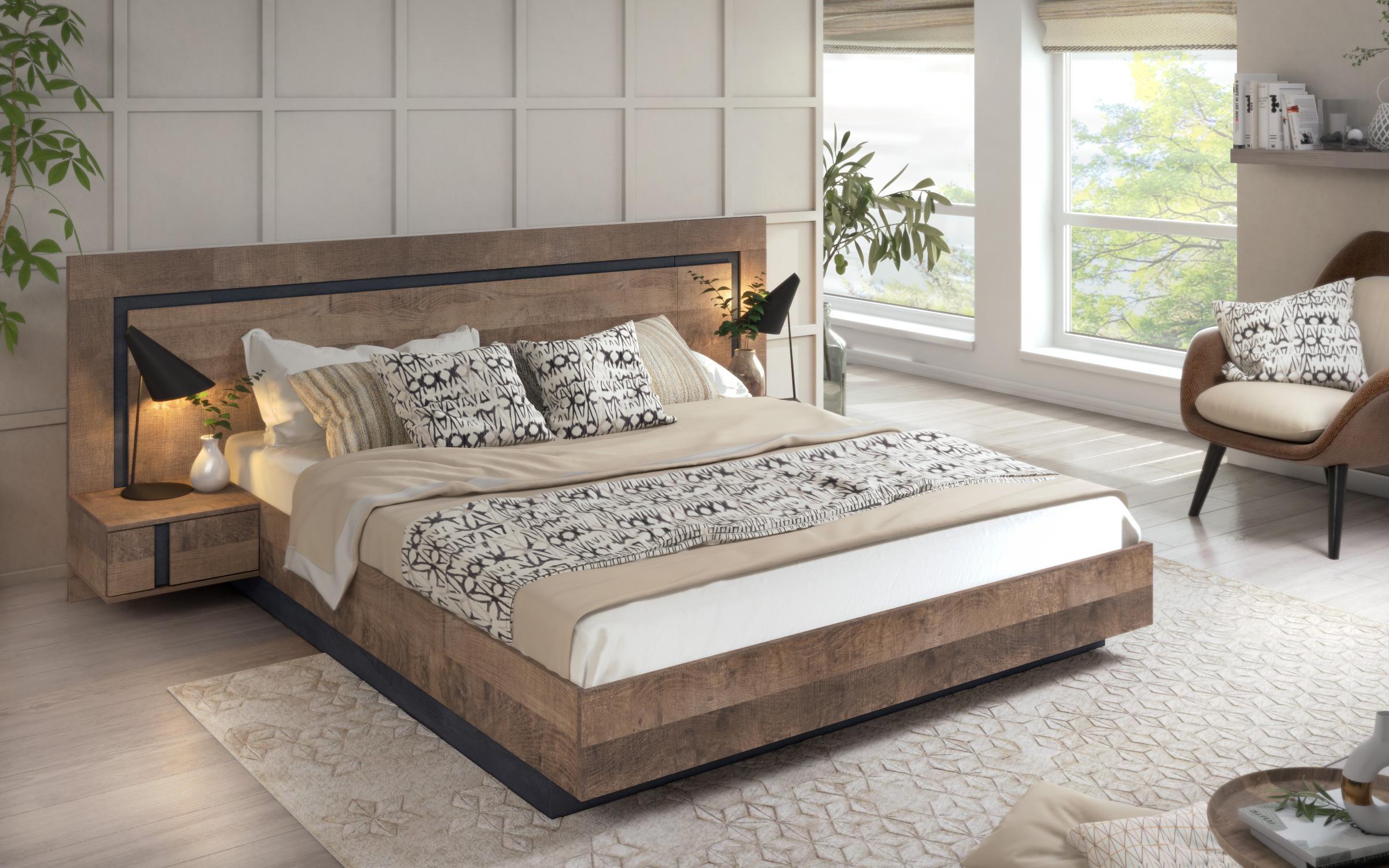 Double bed Omonia, Colonial oak + Magma  5