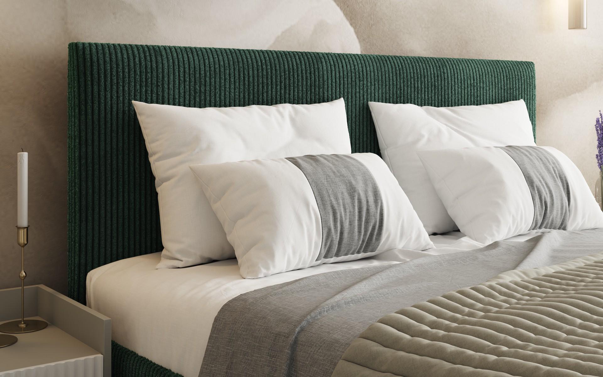 Upholstered double bed for mattress 160/200 Elite, green  4