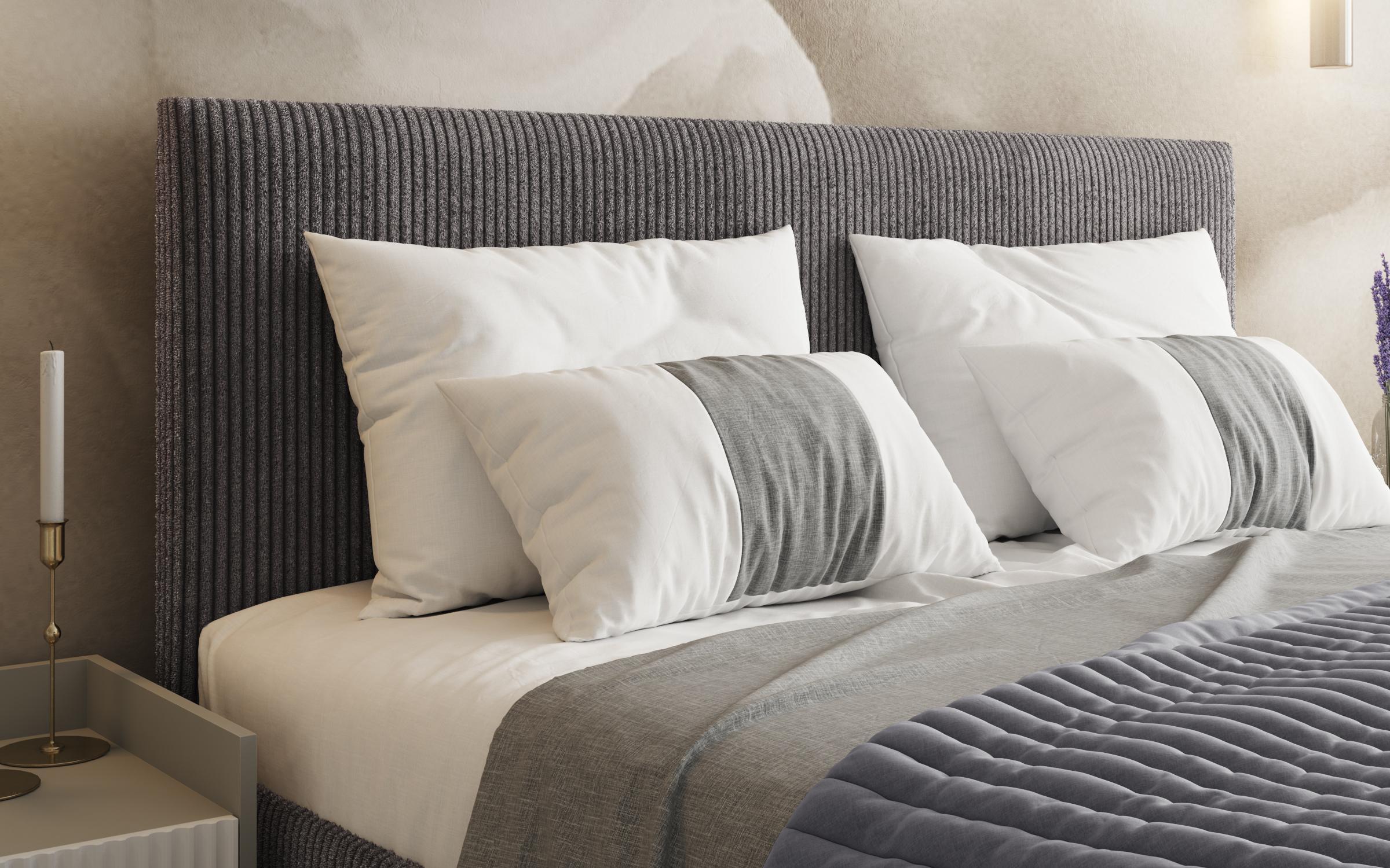 Upholstered double bed for mattress 160/200 Elite, grey  4