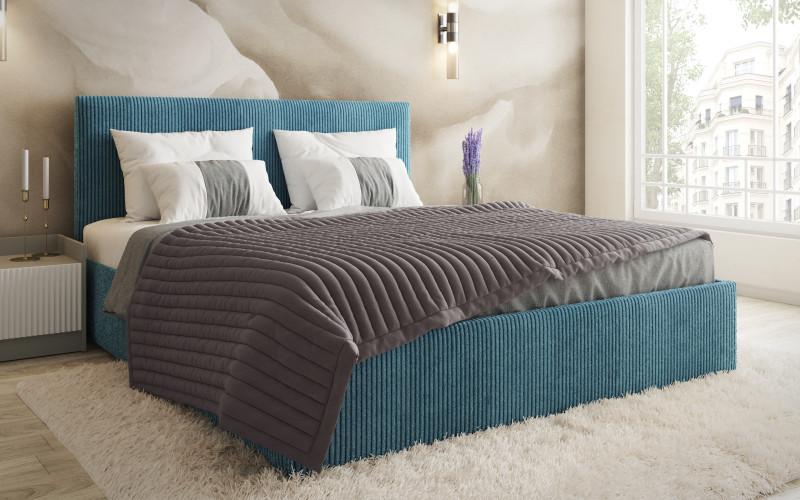 Upholstered double bed for mattress 160/200 Elite, turquoise  1