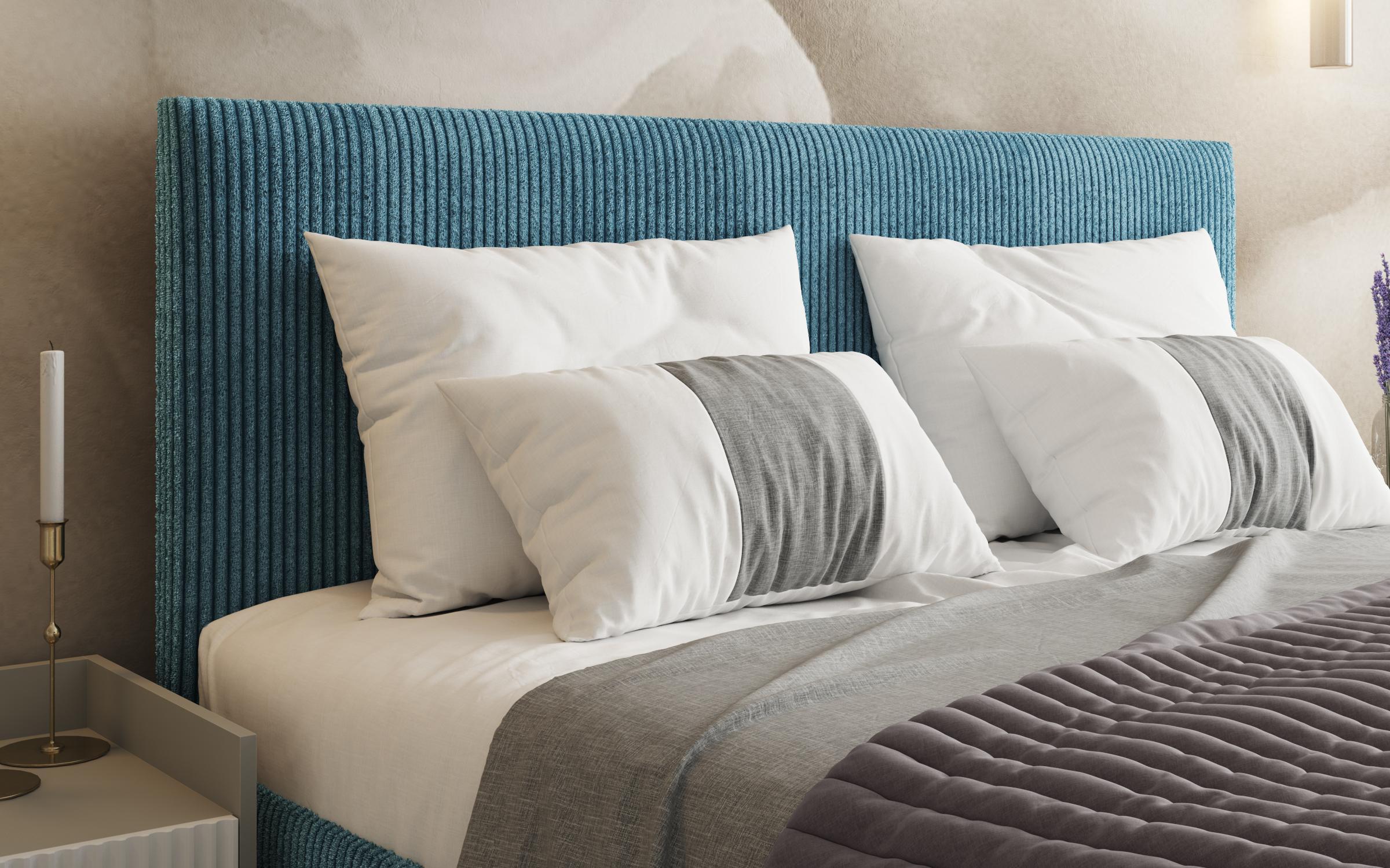 Upholstered double bed for mattress 160/200 Elite, turquoise  4