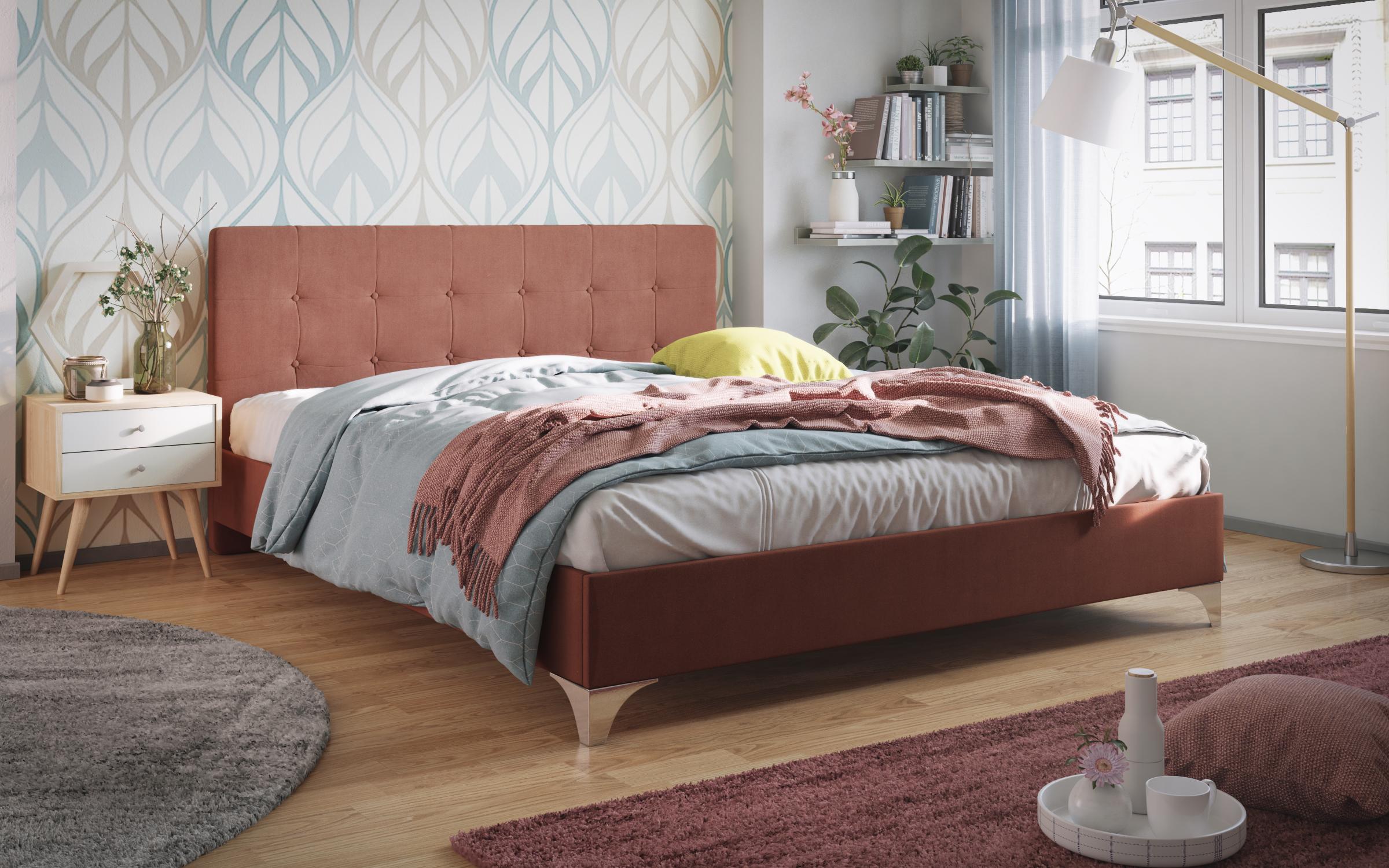 Double bed Maltina for two-sided mattress 160/200, pink  1