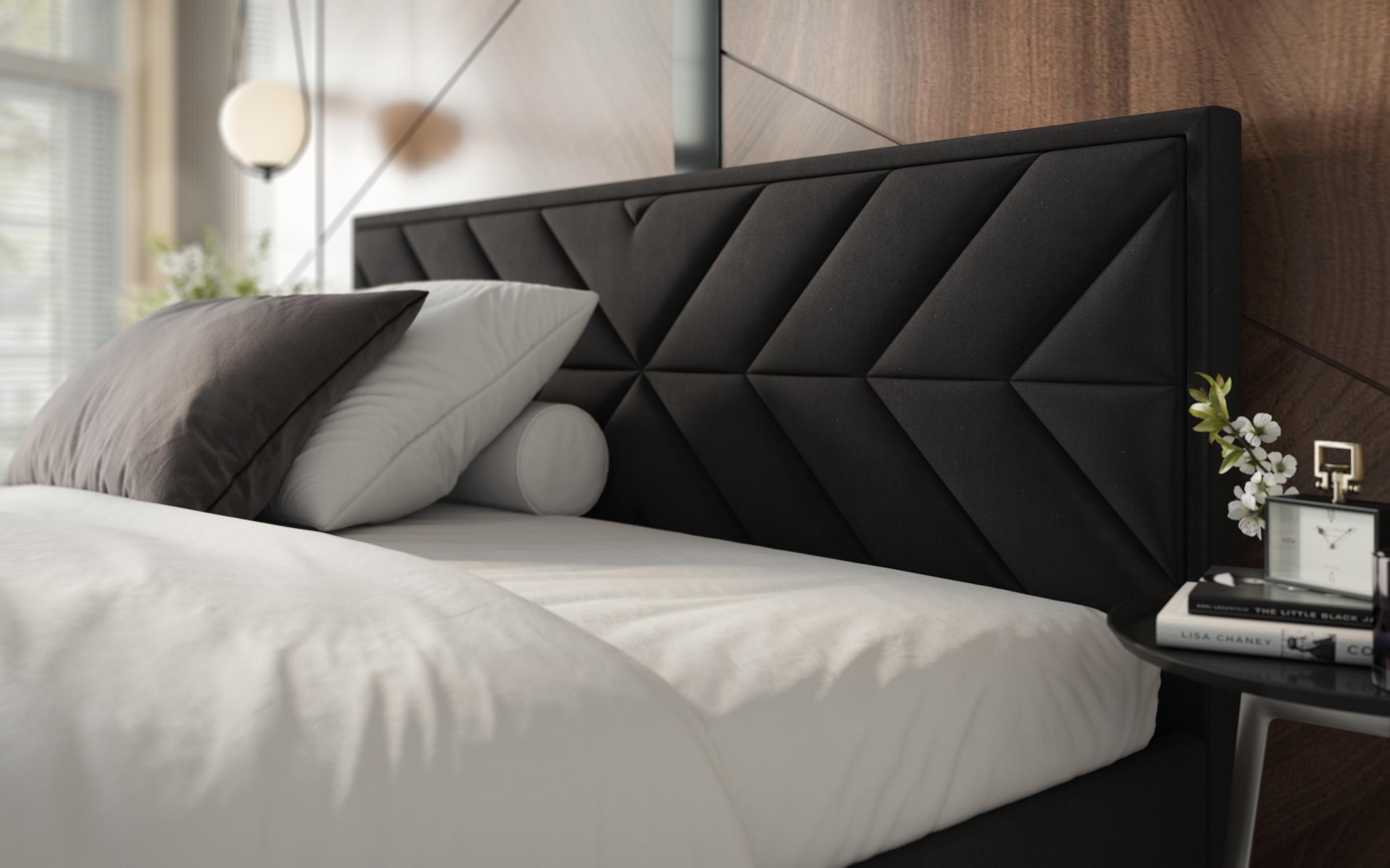 Upholstered double bed for mattress 160/200 Mirelly, dark grey  4