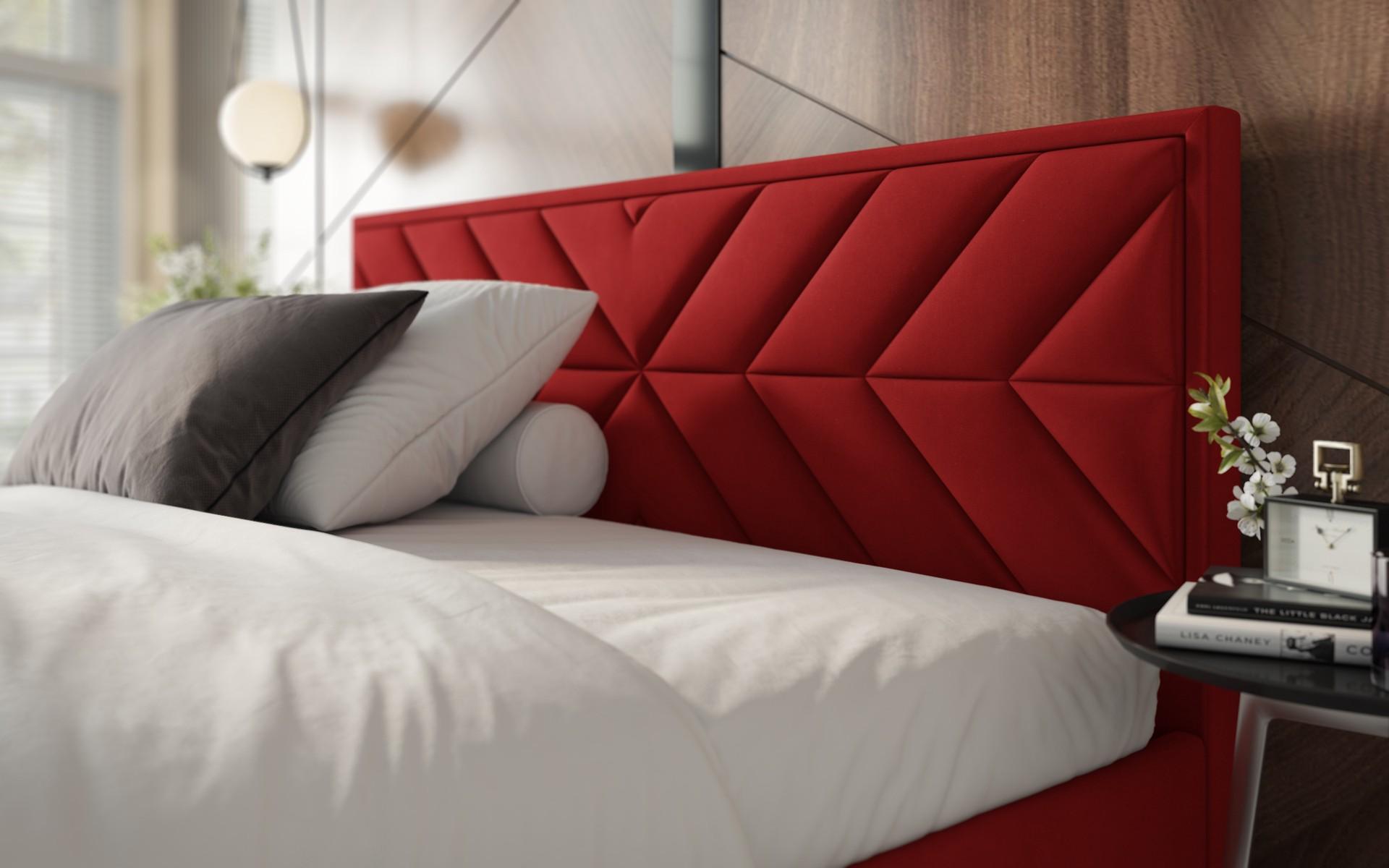 Upholstered double bed for mattress 160/200 Mirelly, red  4