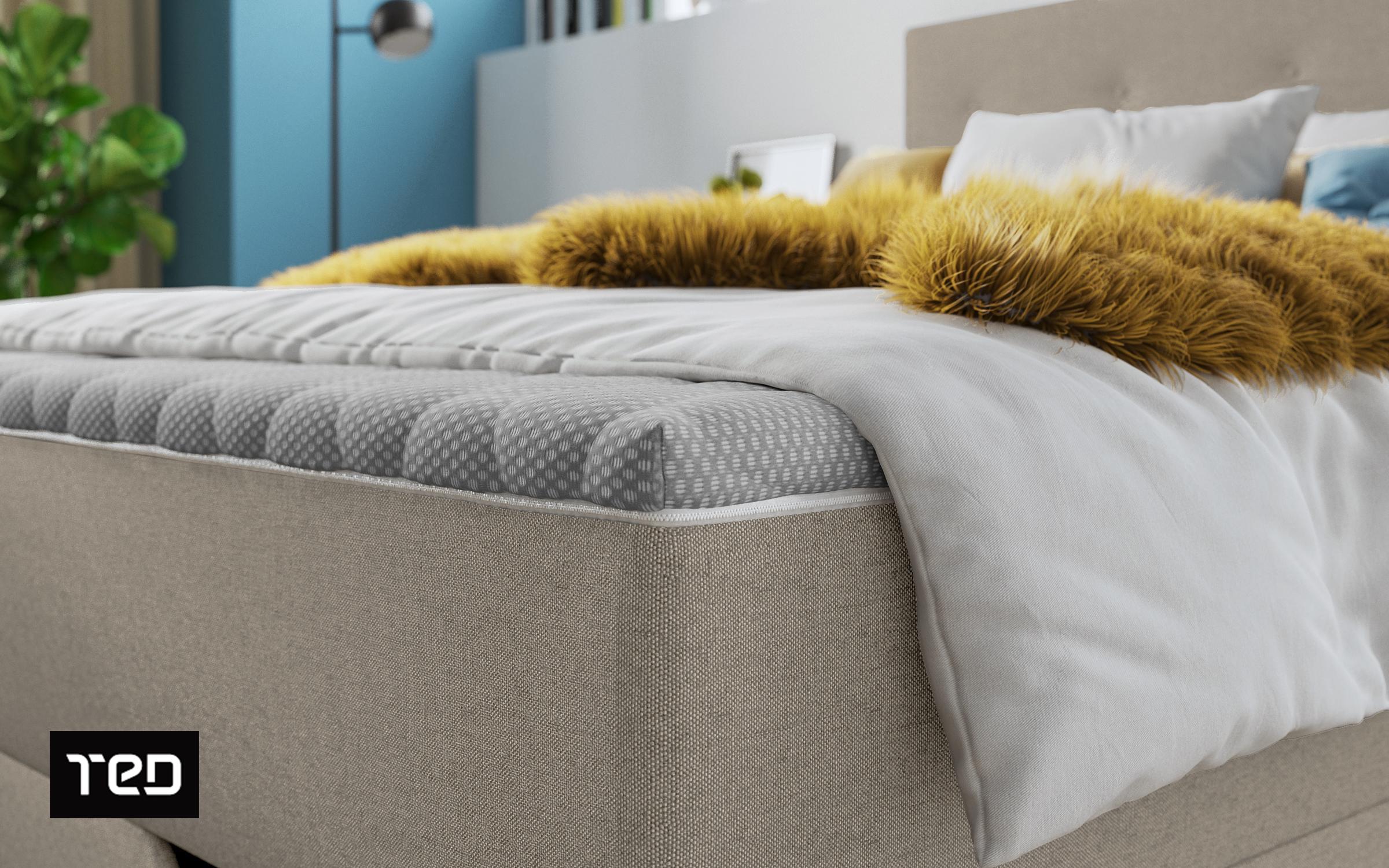Double bed Box Spring 160/200 Albeta, dark beige  6