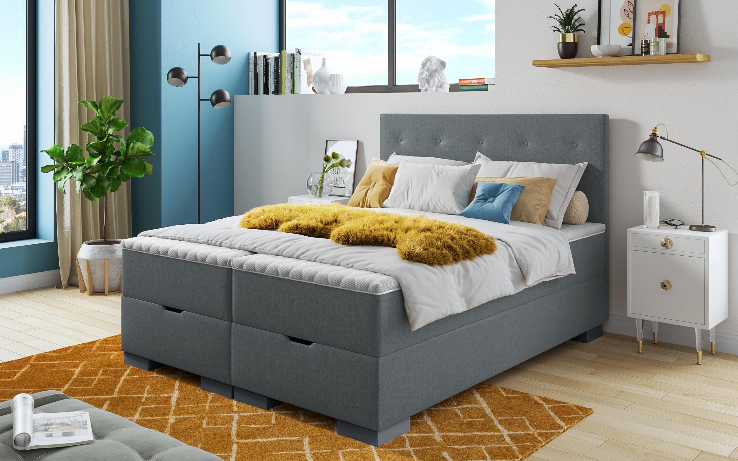 Double bed Box Spring 160/200 Albeta, grey  1
