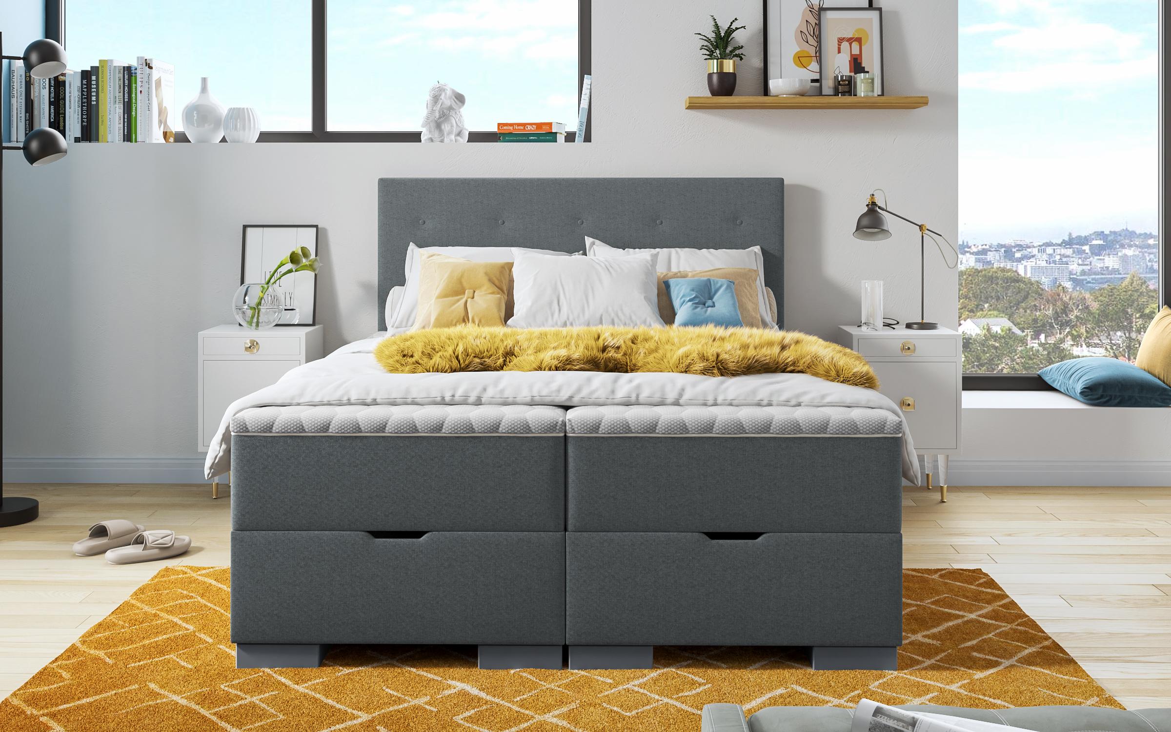 Double bed Box Spring 160/200 Albeta, grey  3