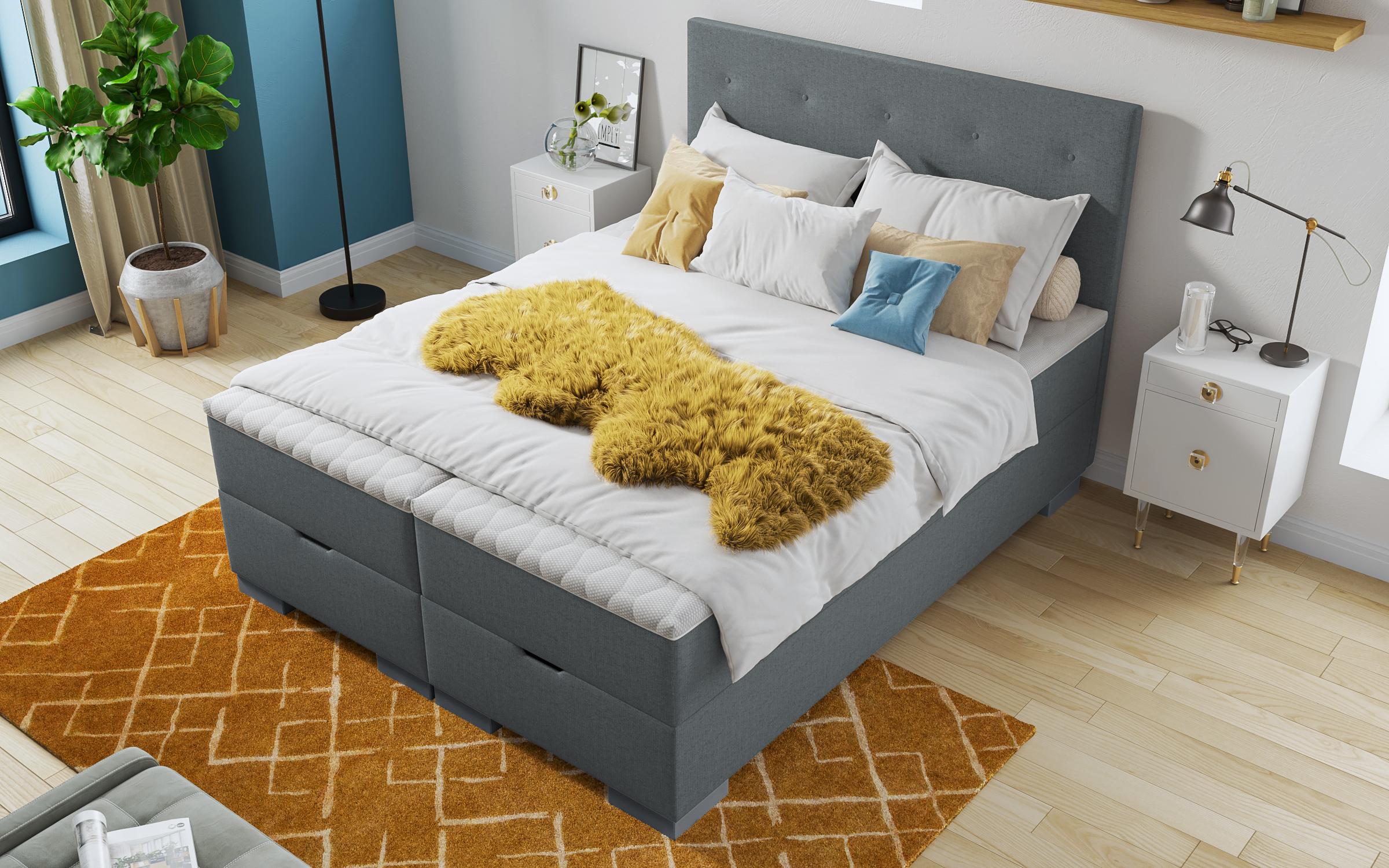 Double bed Box Spring 160/200 Albeta, grey  4