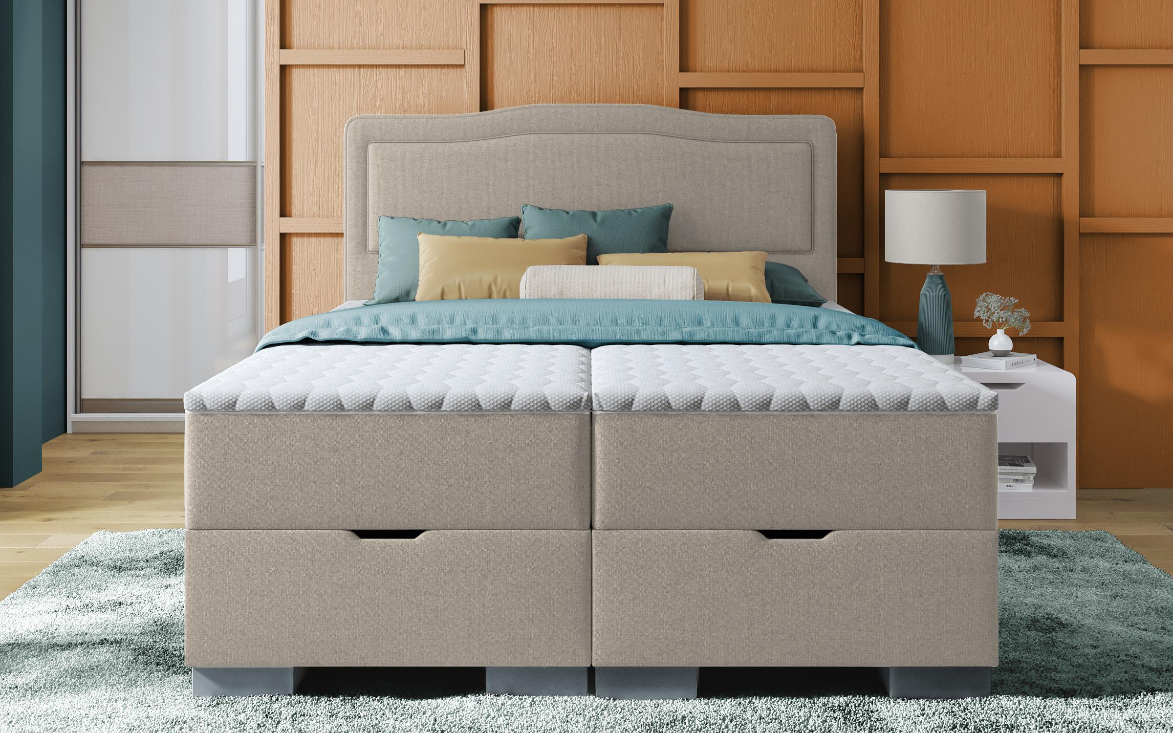 Double bed Box Spring 160/200 Sinera, dark beige  3
