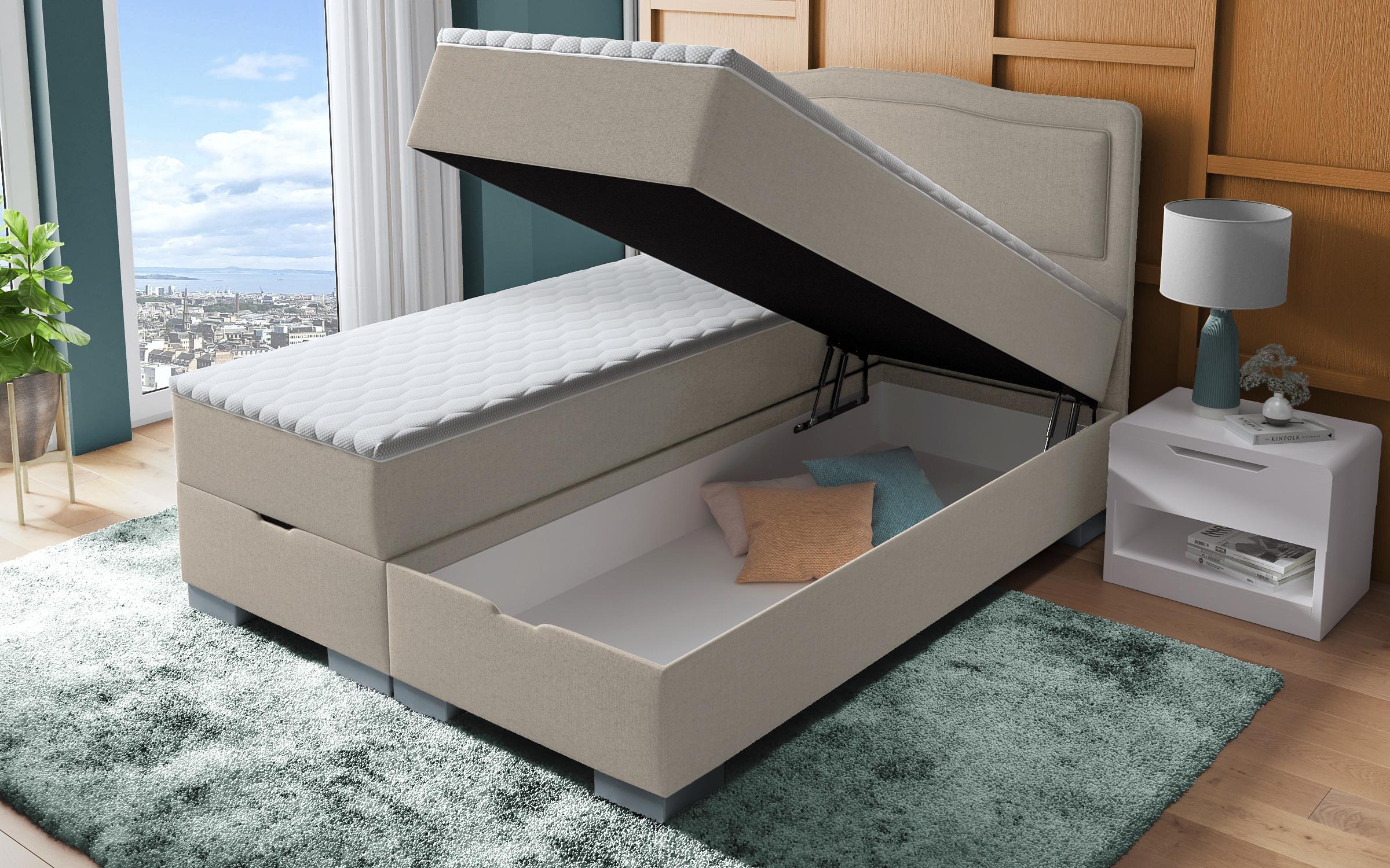 Double bed Box Spring 160/200 Sinera, dark beige  5