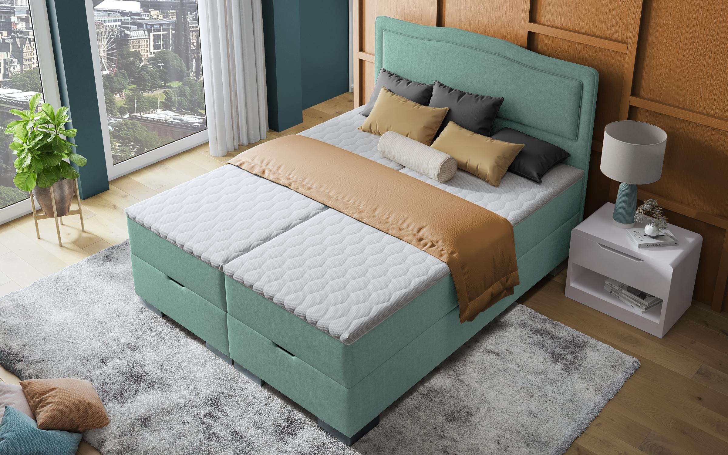 Double bed Box Spring 160/200 Sinera, turquoise  4