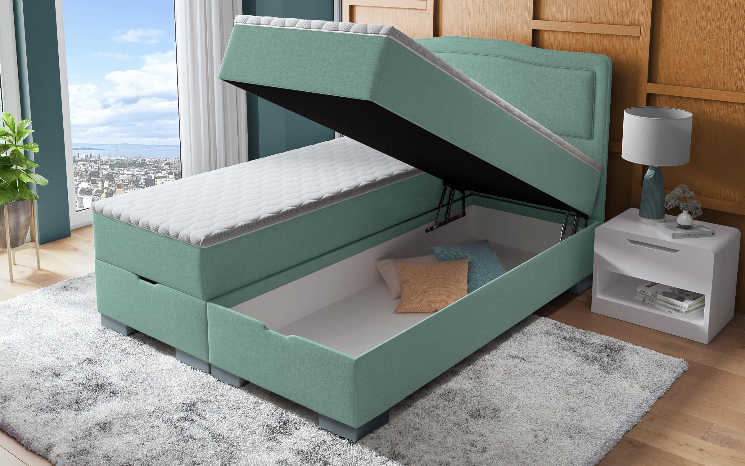 Double bed Box Spring 160/200 Sinera, turquoise  5
