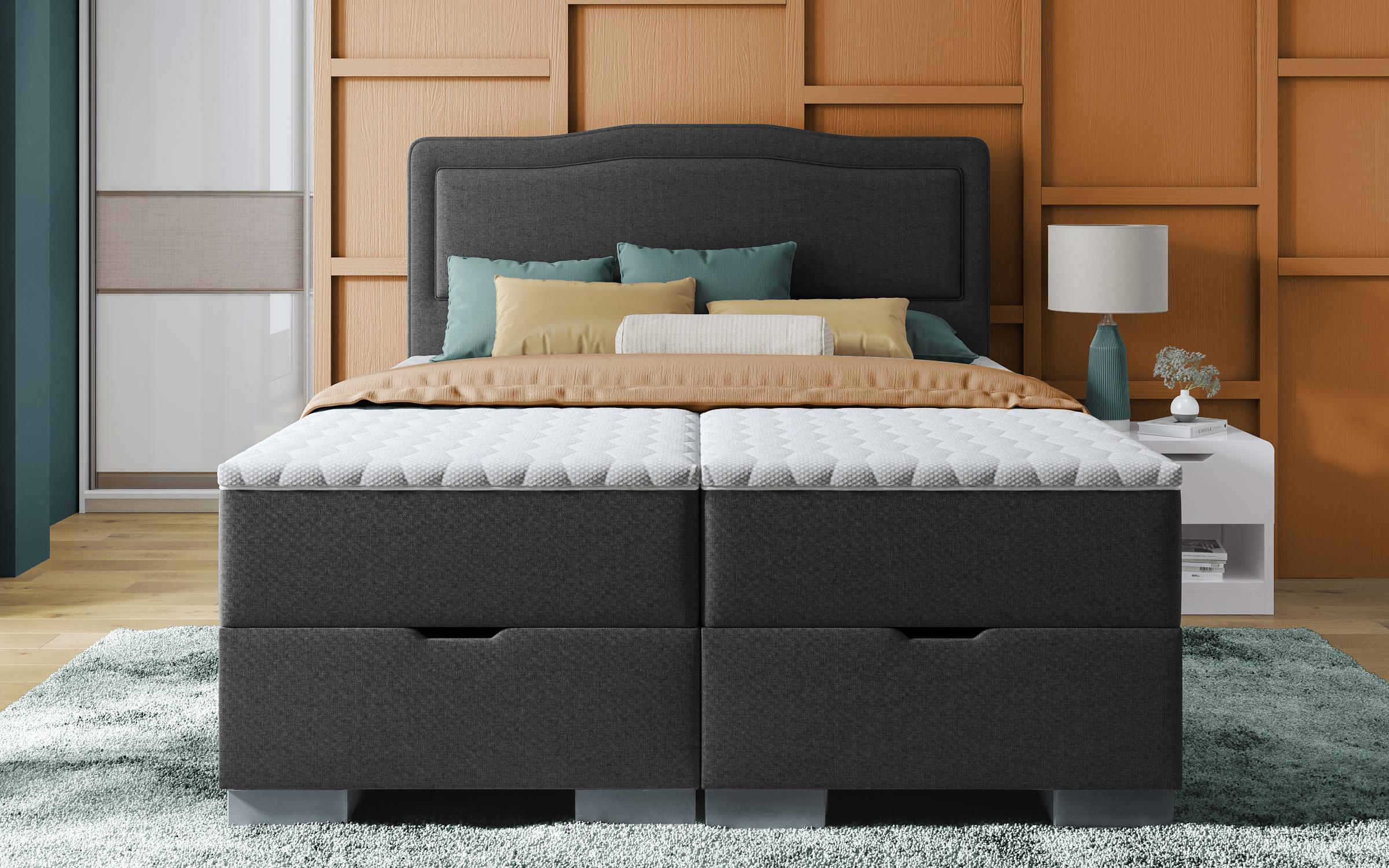 Double bed Box Spring 160/200 Sinera, dark grey  3