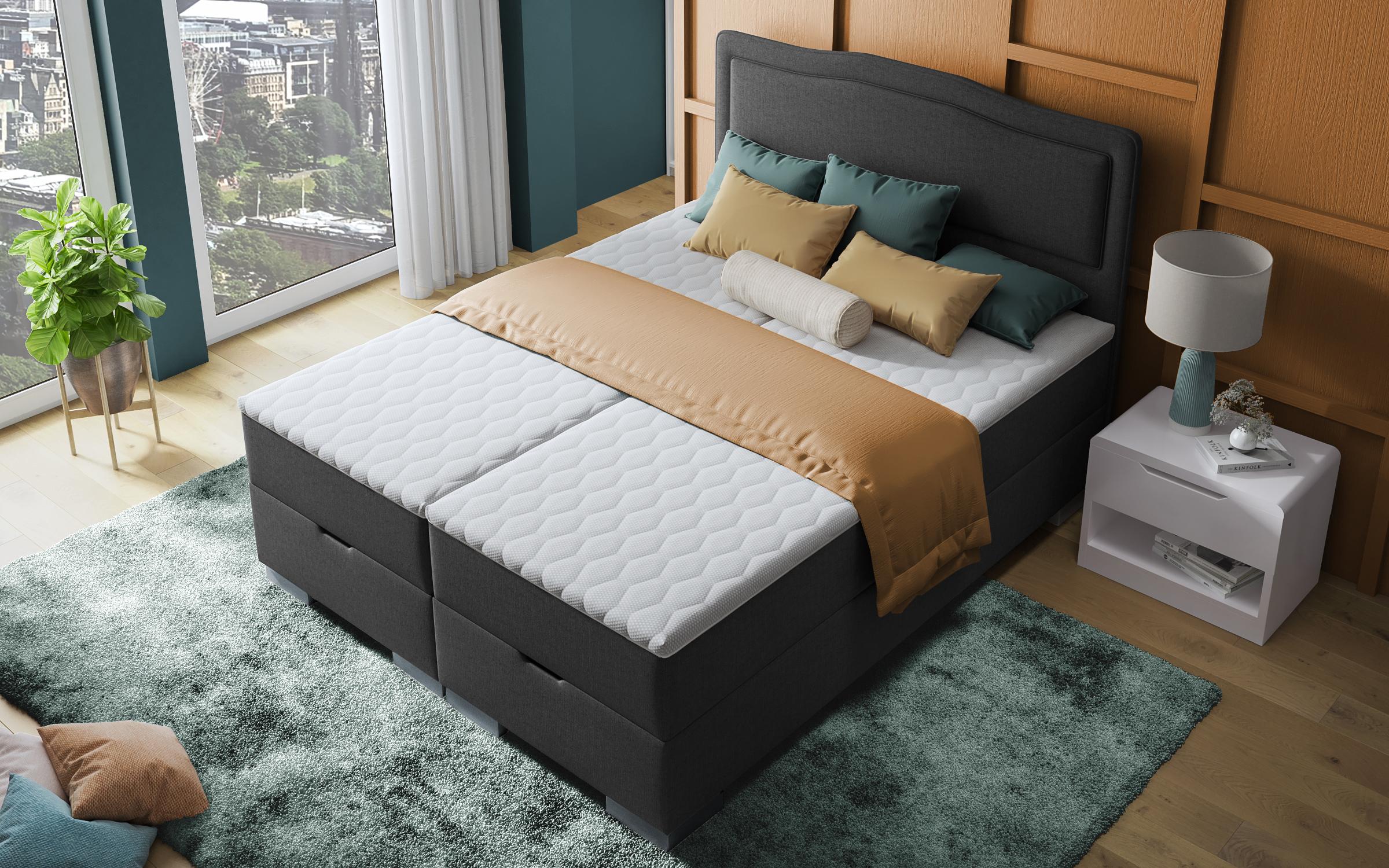 Double bed Box Spring 160/200 Sinera, dark grey  4