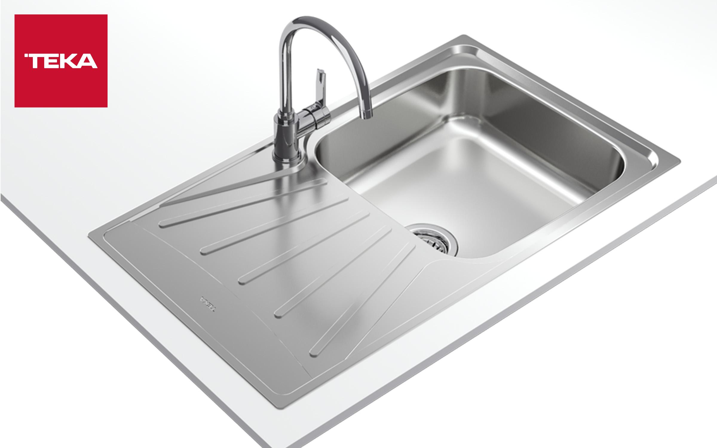 Built-in sink TEKA Starbright 50 E-XP 1B 1D, chrome  3