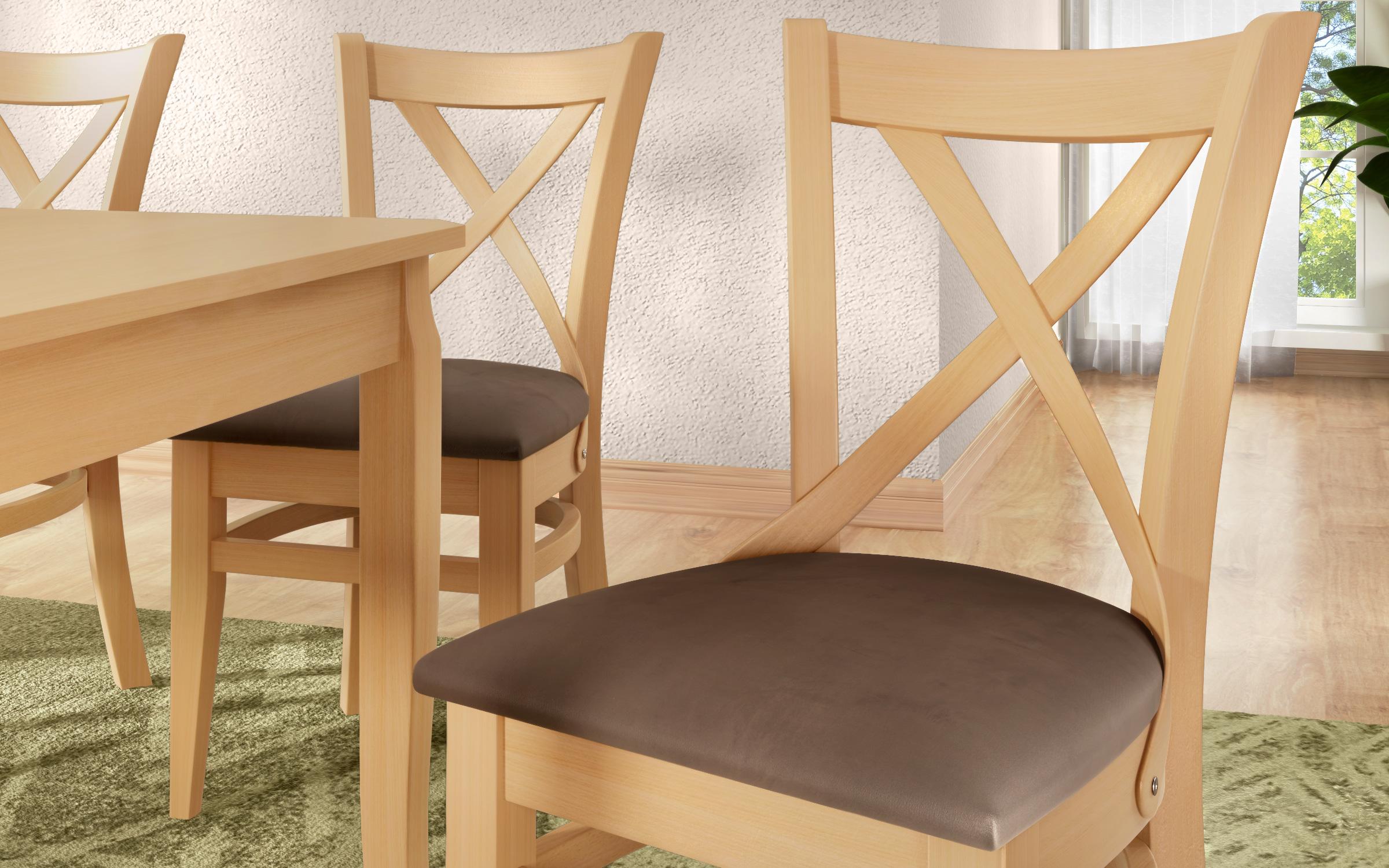 Dining chair Dolce, beech with brown seat  5