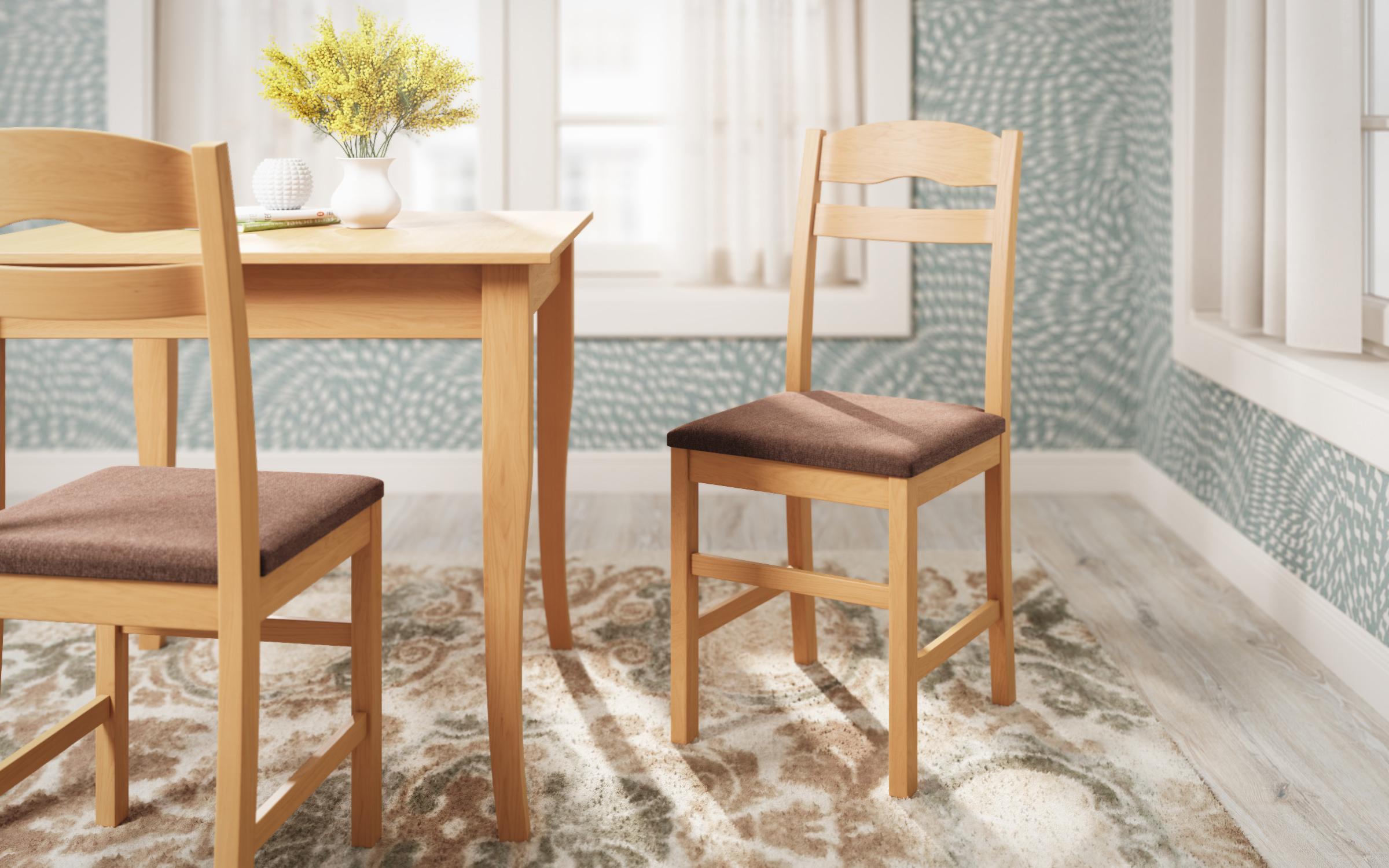 Dining chair Sando, natural + brown seat  1