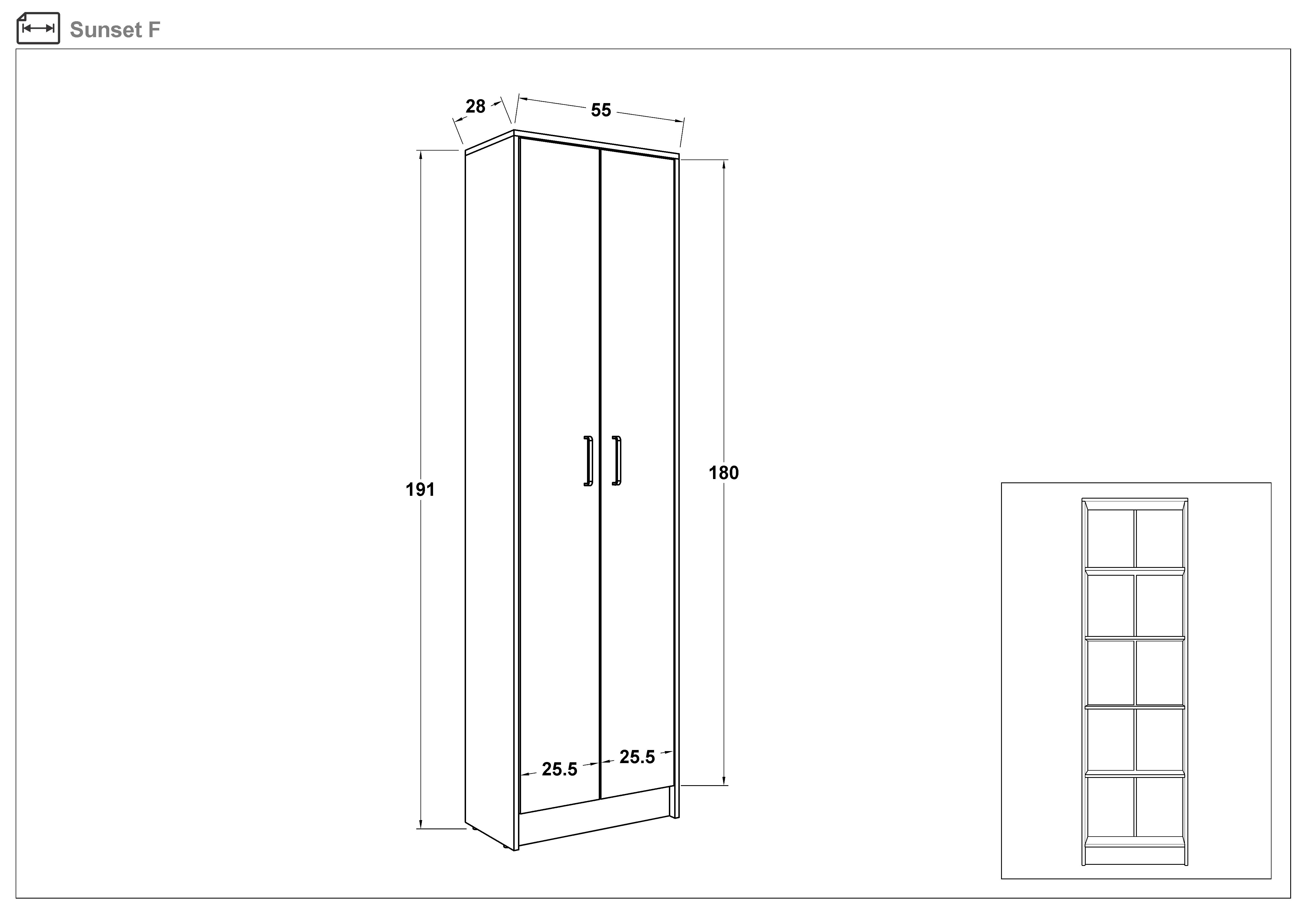 Double-winged wardrobe Sunset, white  2