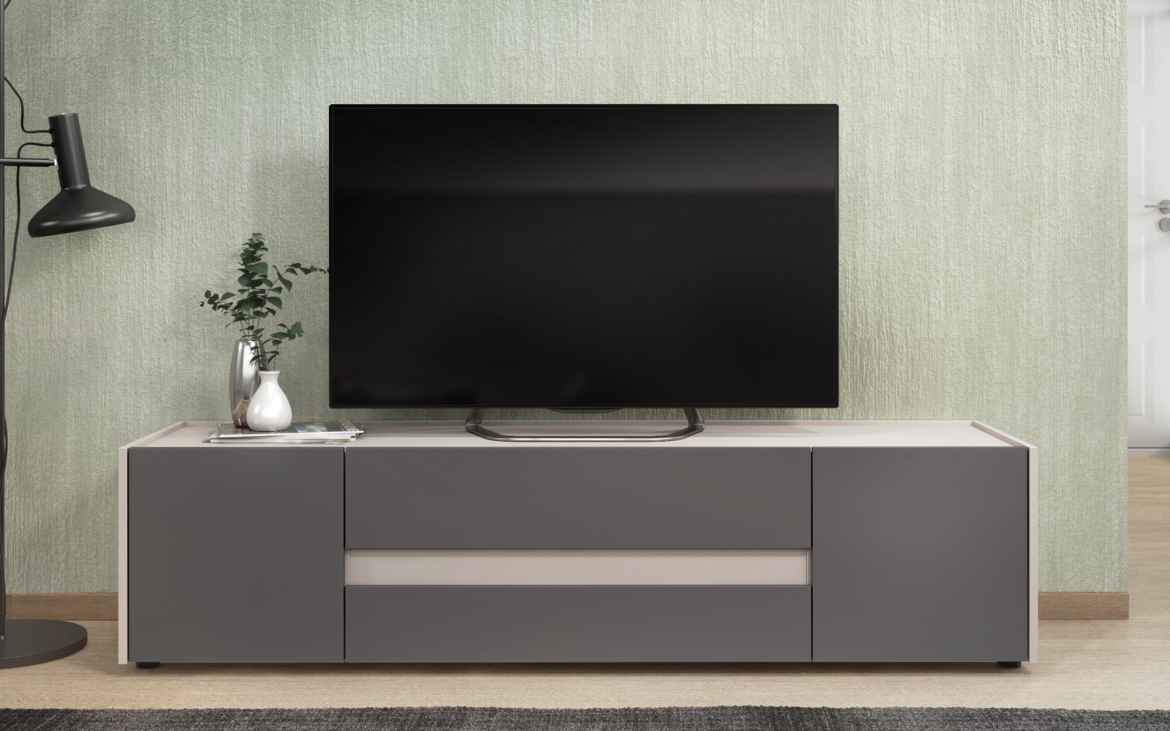TV cabinet MDF Pierre, sand matt + graphite  3