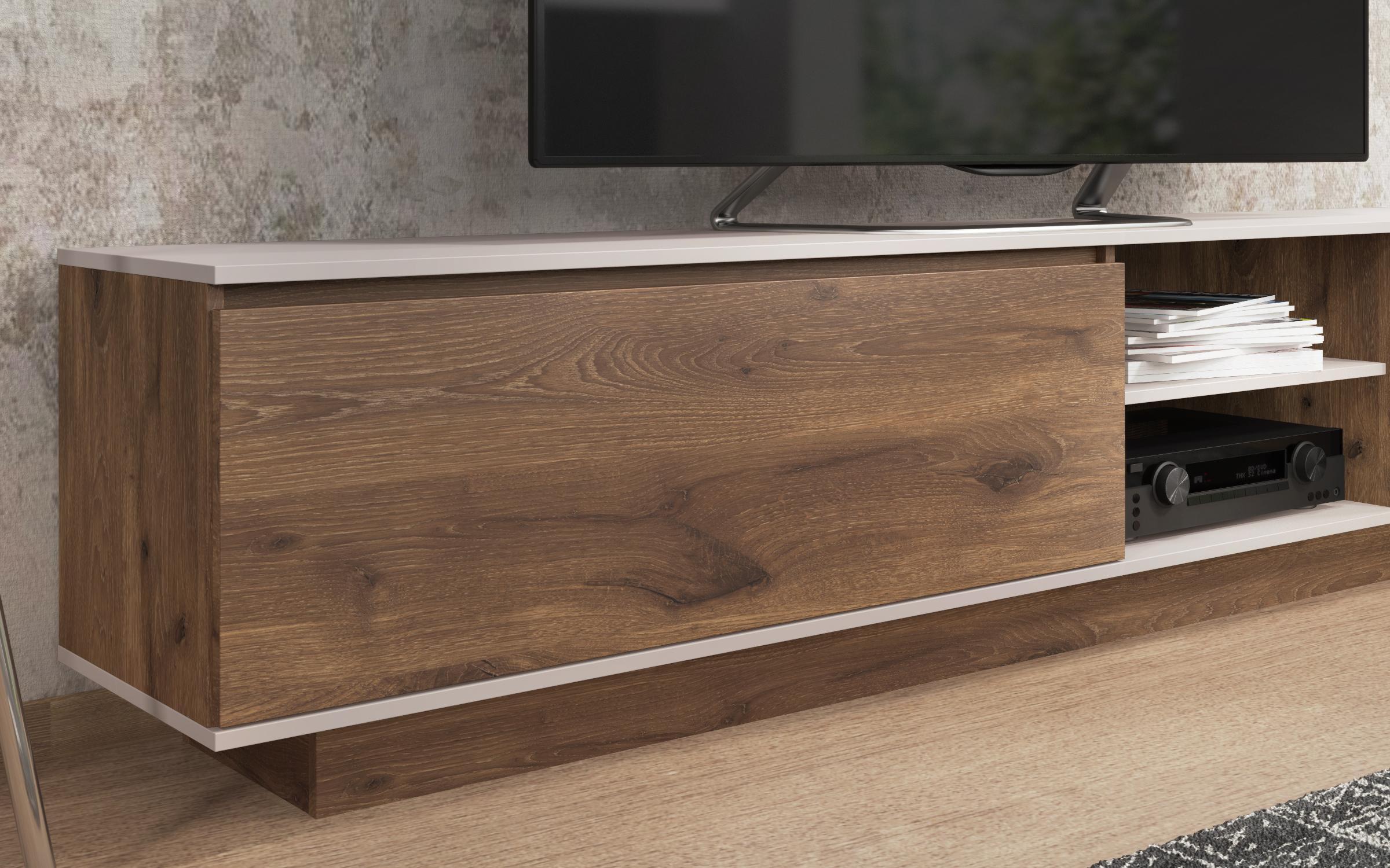TV cabinet Vienna, dark Scandinavian oak + sand matt  5