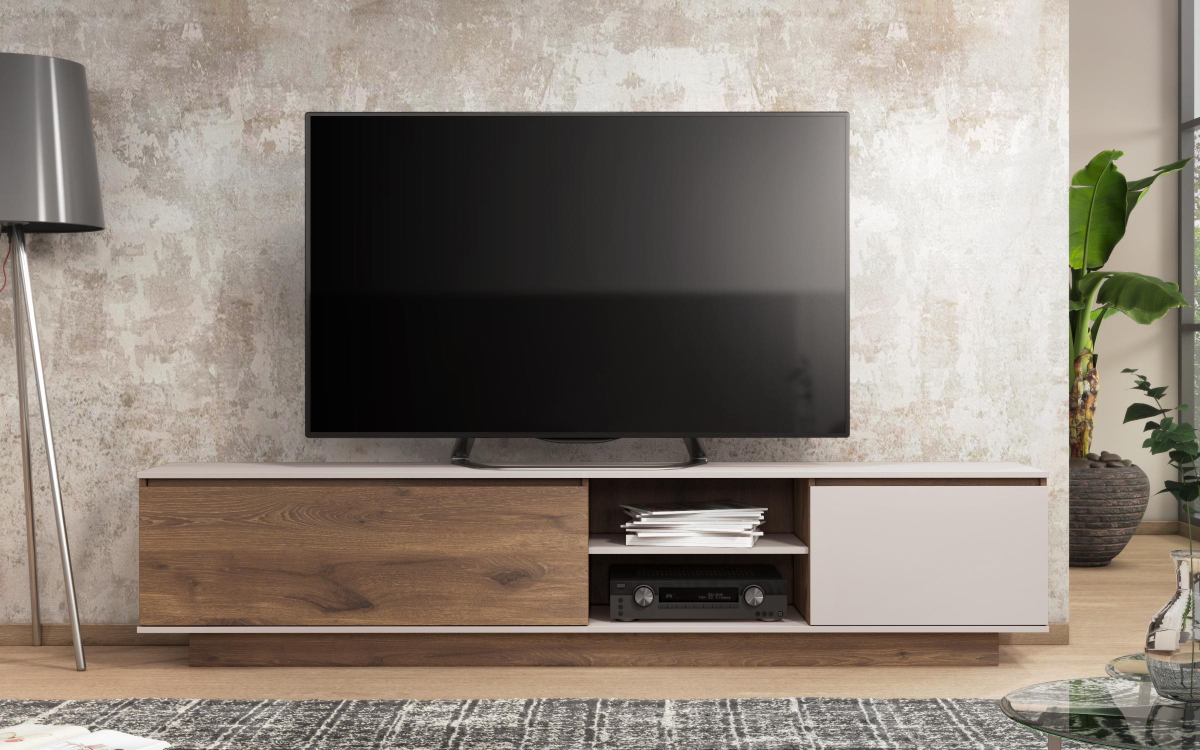 TV cabinet Vienna, dark Scandinavian oak + sand matt  4