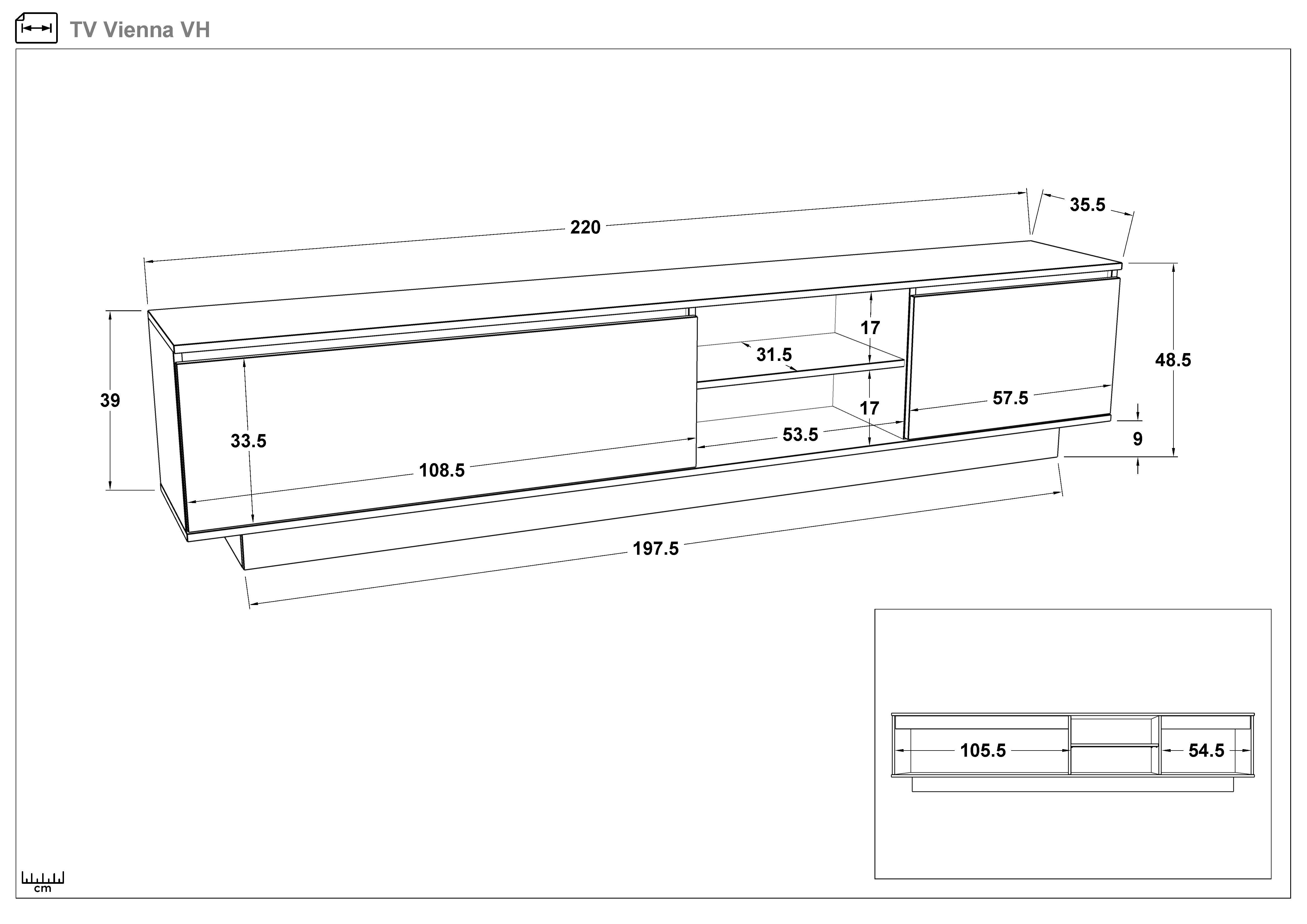 TV cabinet Vienna, white matt  2