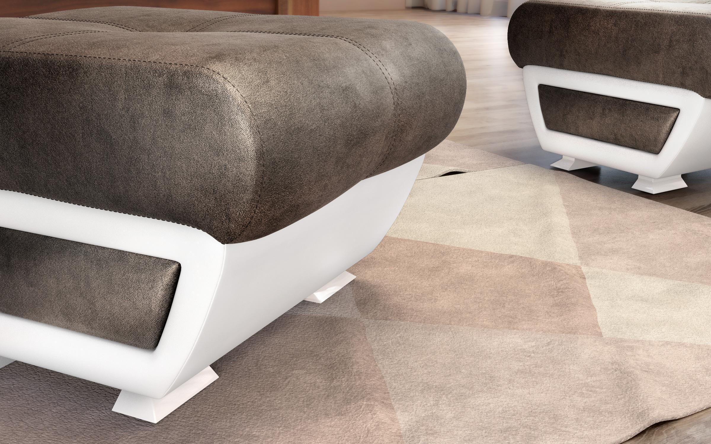 Ottoman Princess ΙΙ, dark brown + white leather  4