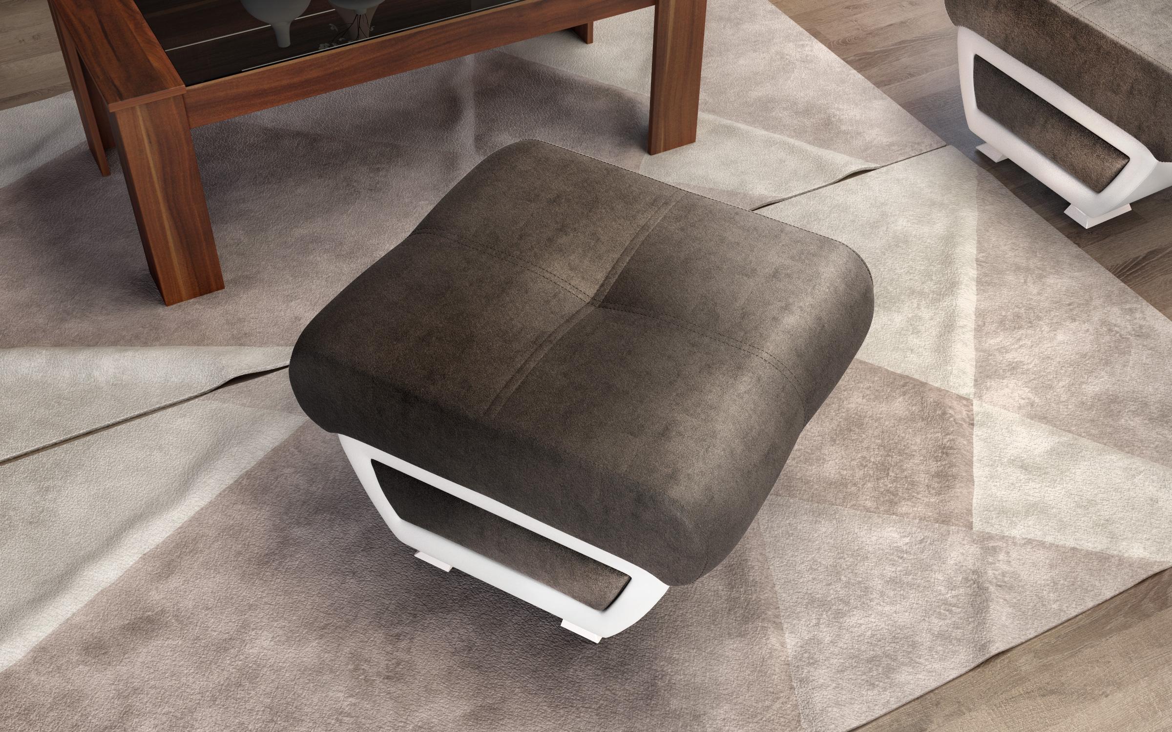 Ottoman Princess ΙΙ, dark brown + white leather  3