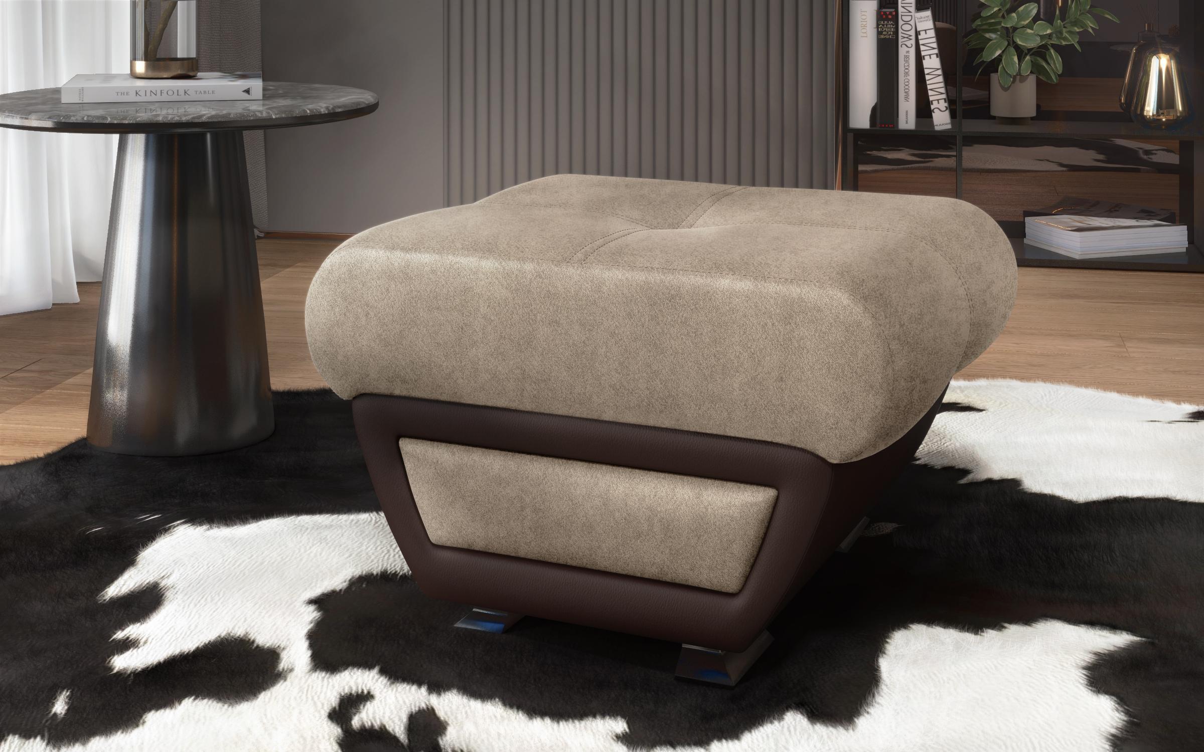 Ottoman Princess ΙΙ, dark beige + brown leather  1