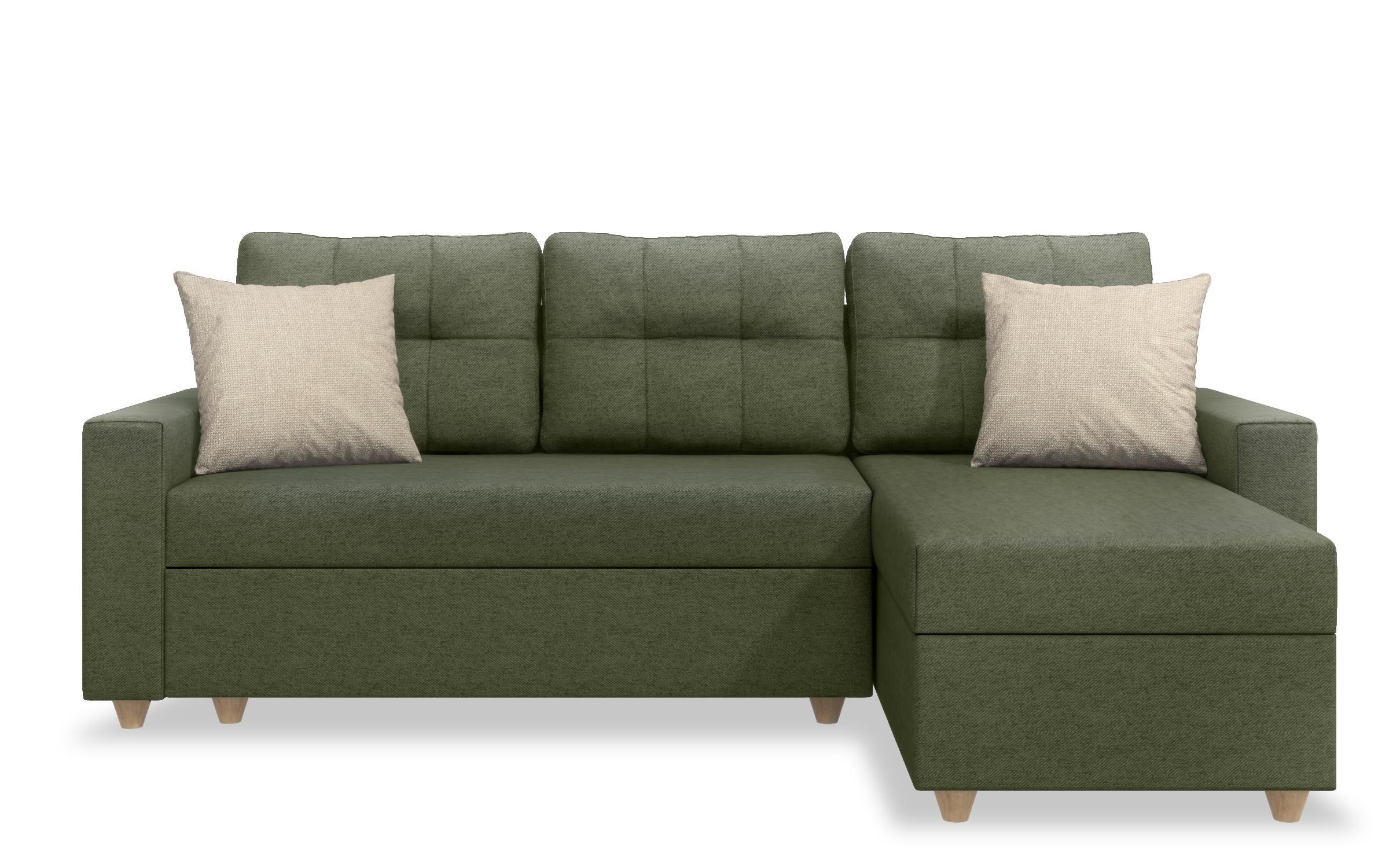 Extendable corner sofa Oslo, dark green + beige  6