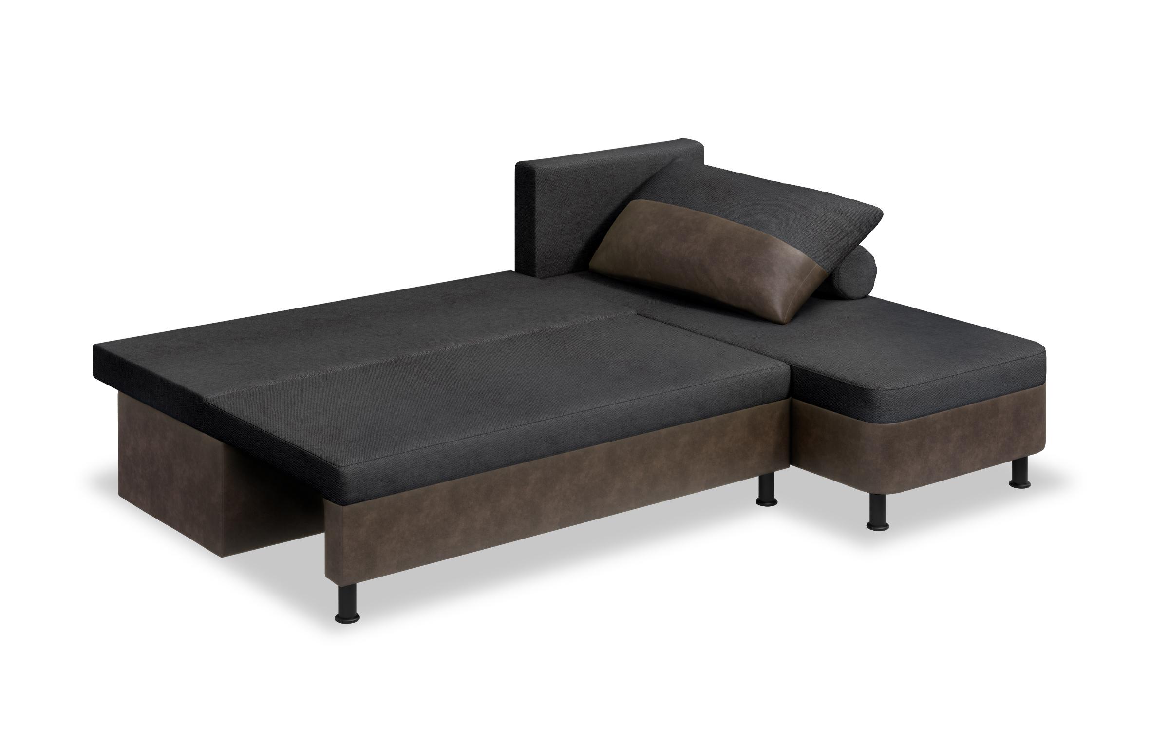 Extendable corner sofa Real, dark grey + brown  6