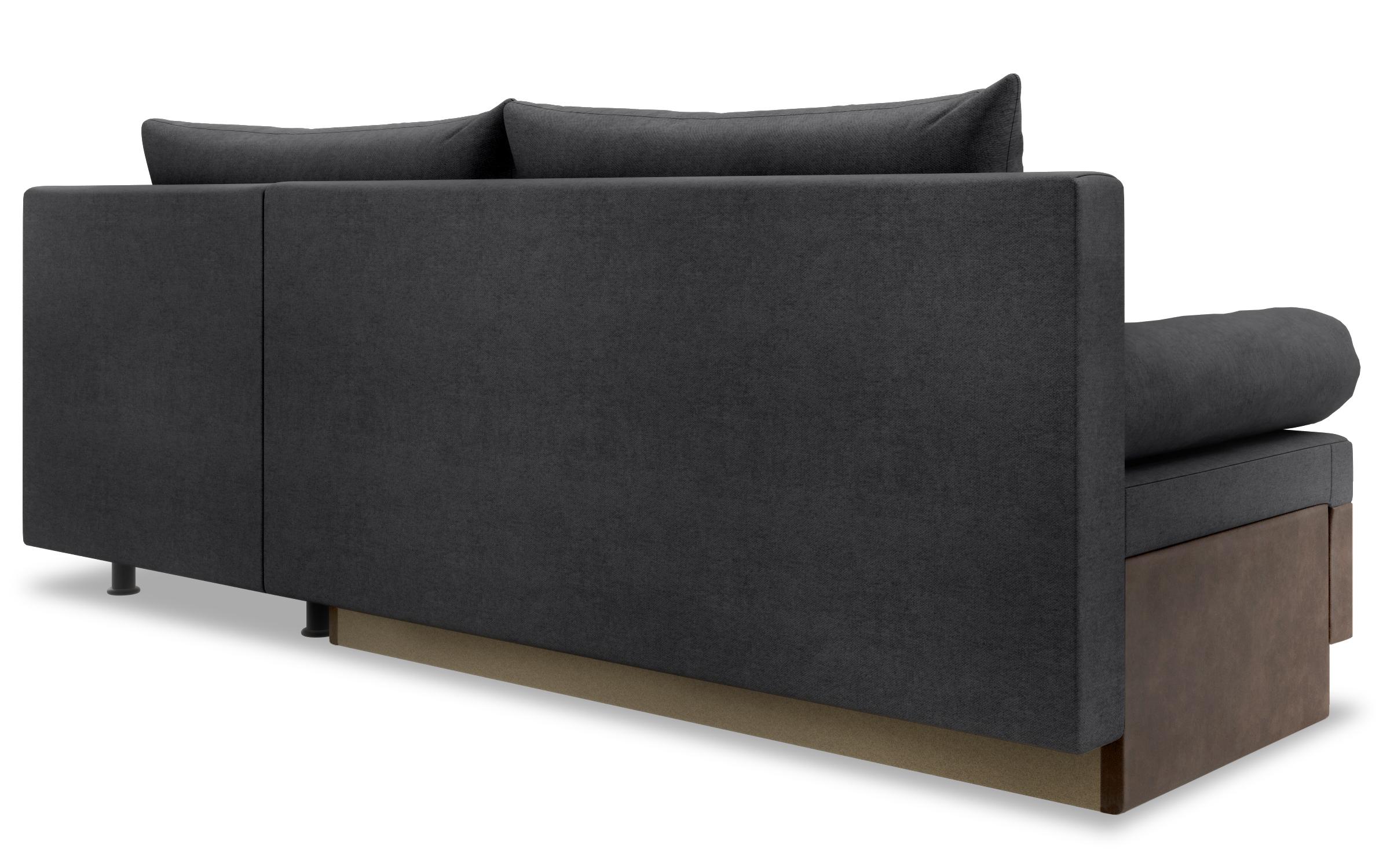 Extendable corner sofa Real, dark grey + brown  5