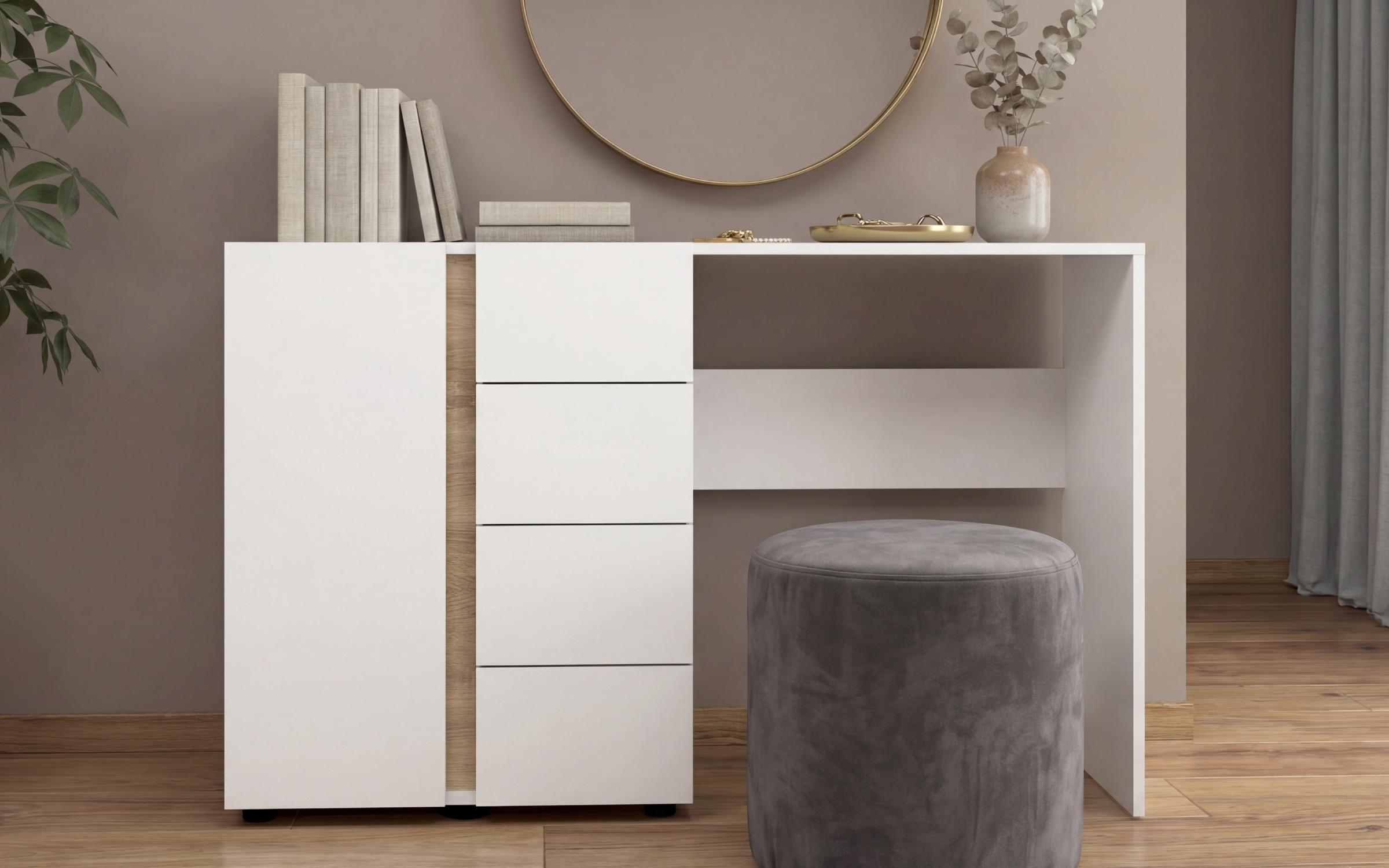 Dressing table Omonia, white + Sonoma oak  4